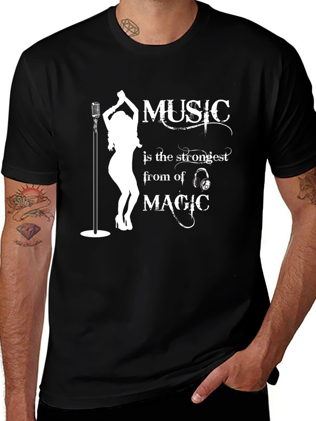 Variant 11 of Music Magic Black Graphic Tee