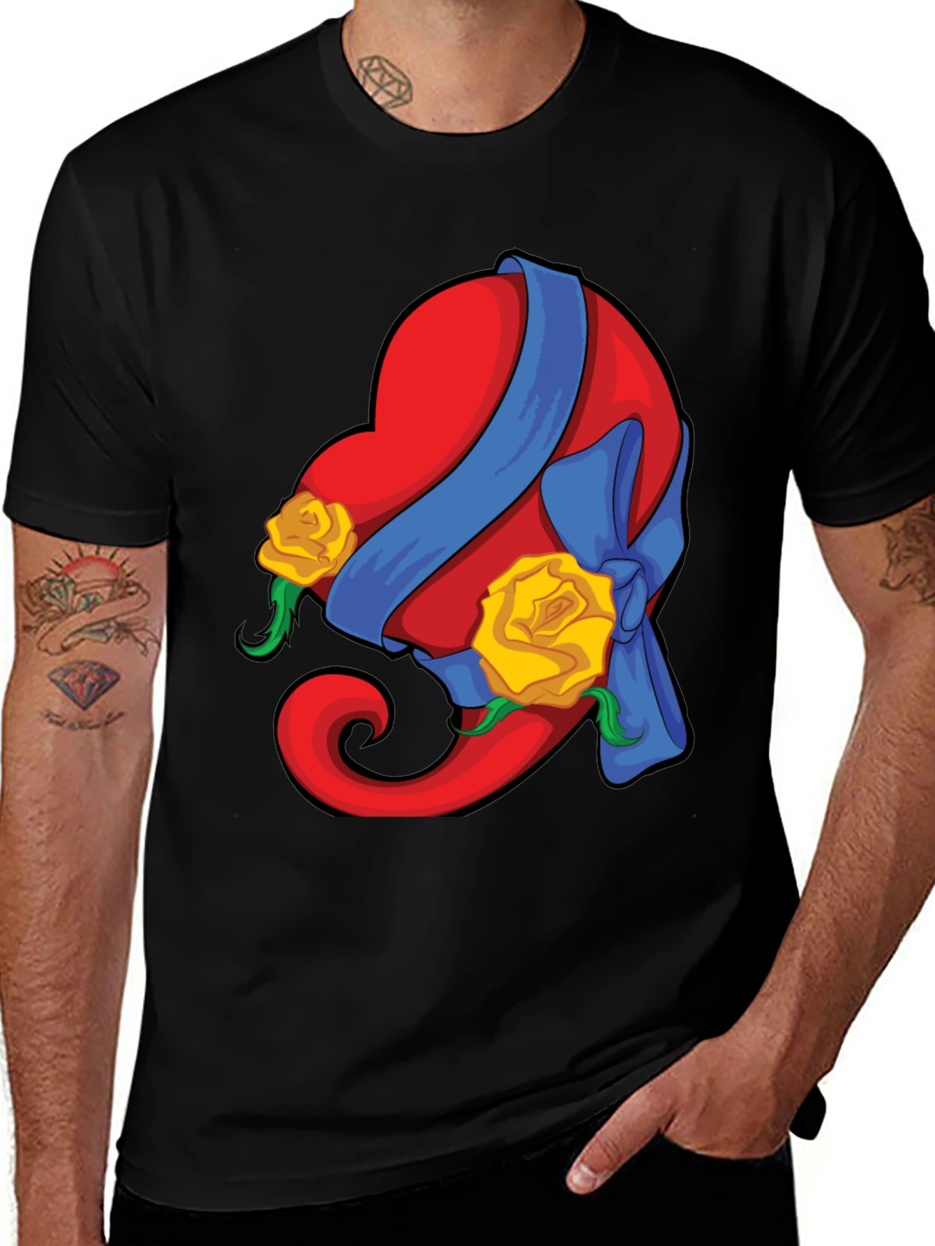 Variant 4 of Heart and Roses T-Shirt