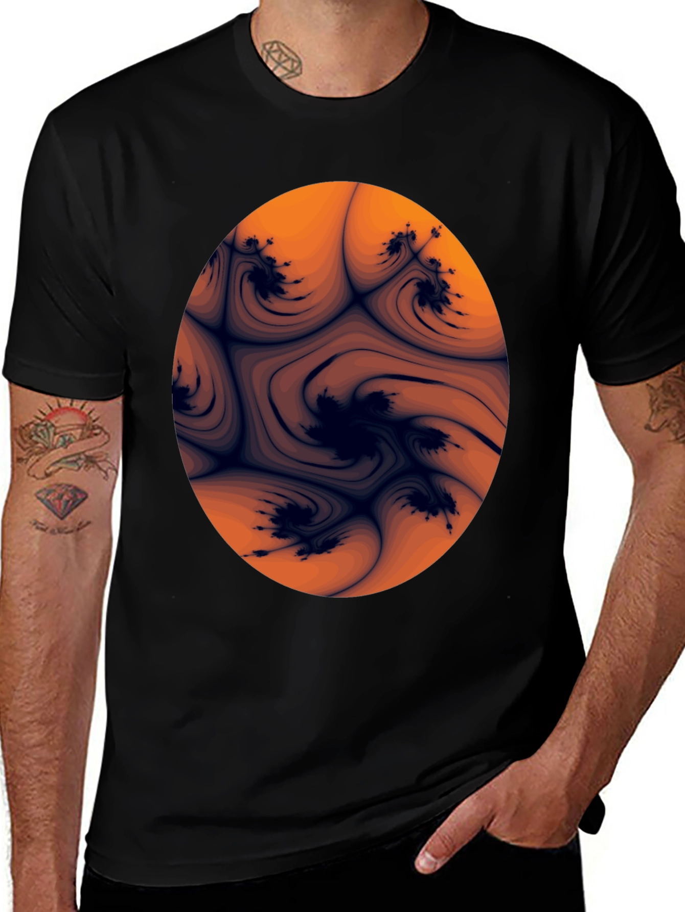 Variant 8 of Fractal Design Black T-Shirt