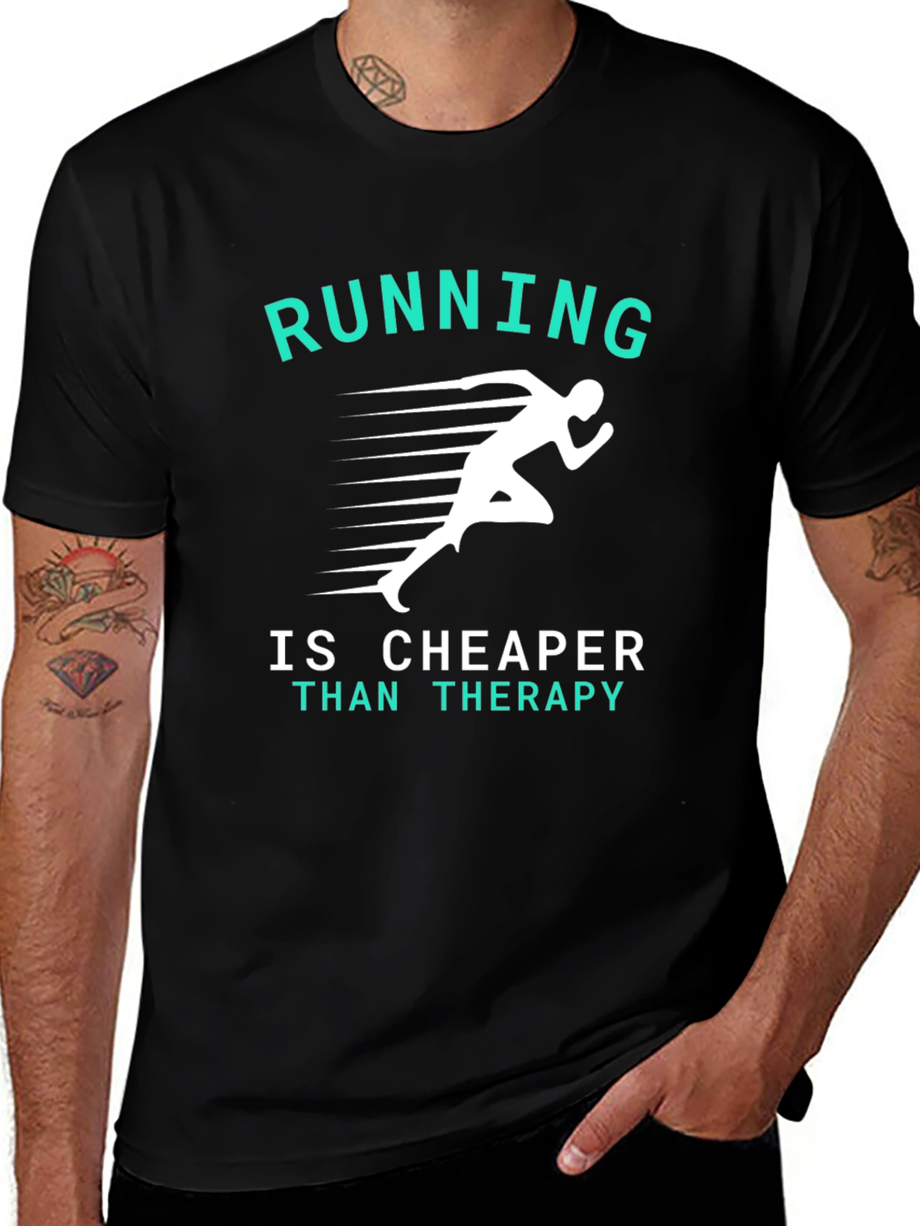 Variant 4 of Running is Cheaper Than Therapy T-Shirt
