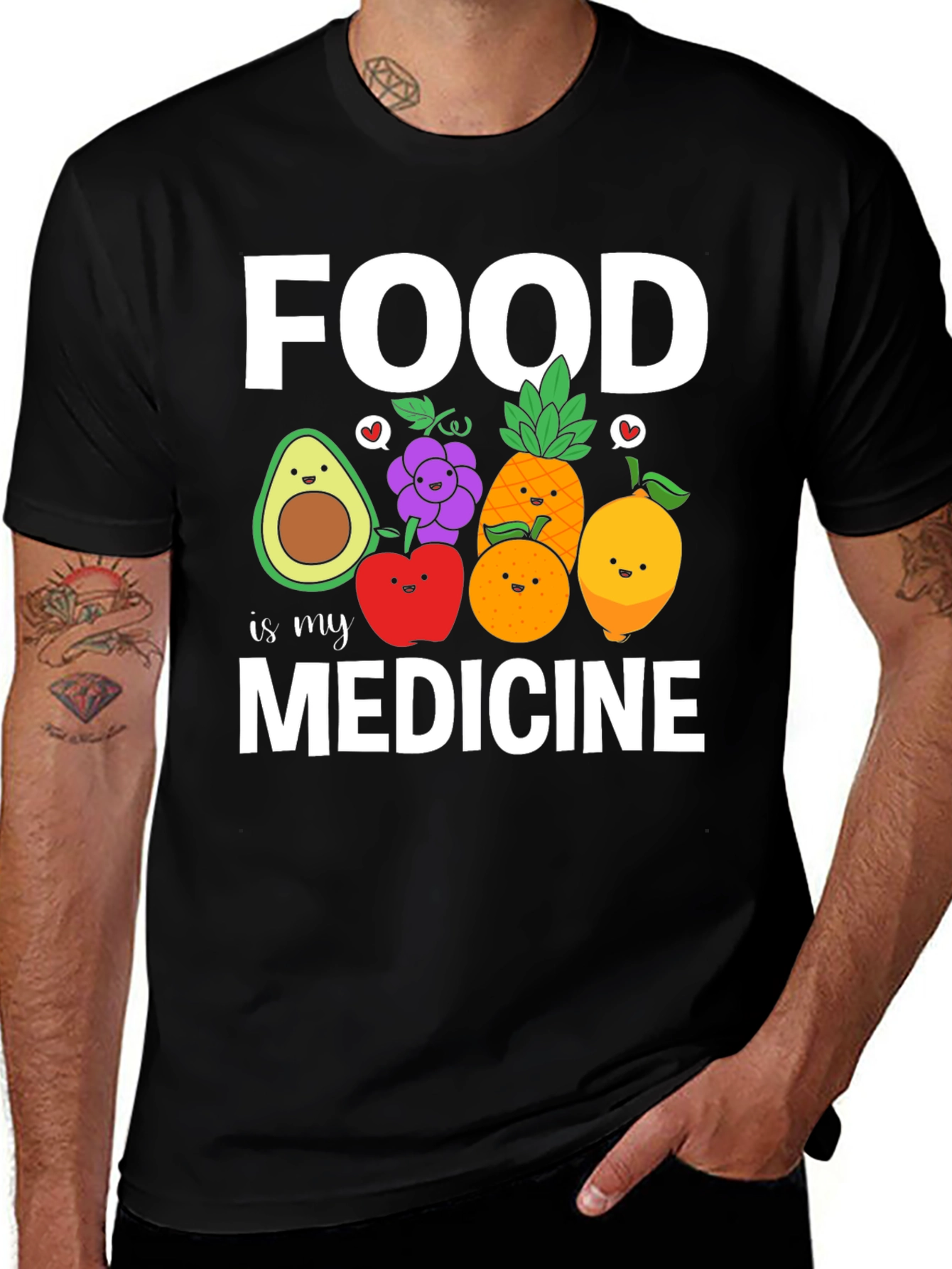 Variant 28 of Food is my Medicine T-Shirt - Healthy Lifestyle Apparel