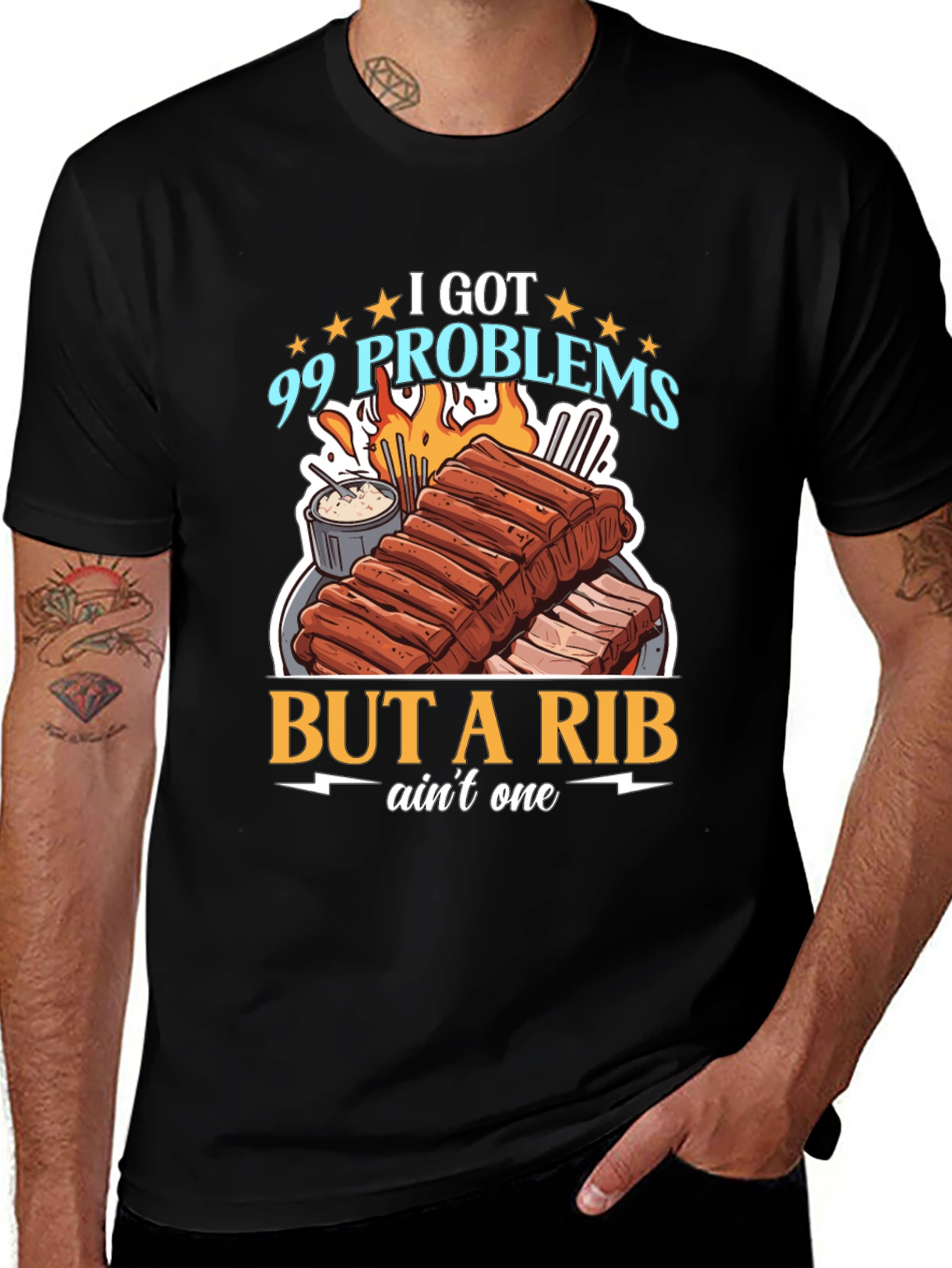 Variant 3 of 99 Problems But a Rib Ain't One T-Shirt