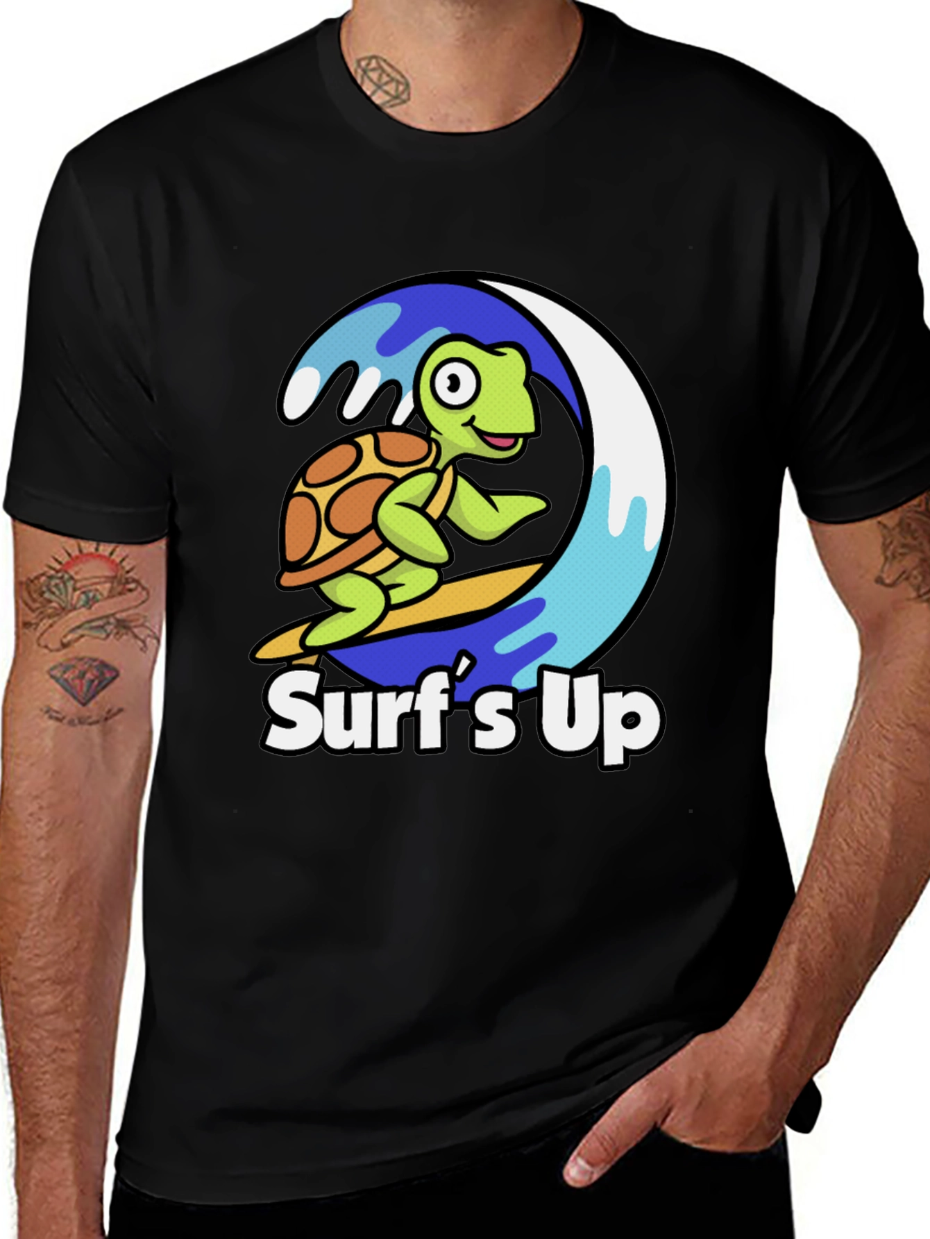 Variant 29 of Surf's Up Turtle Graphic T-Shirt