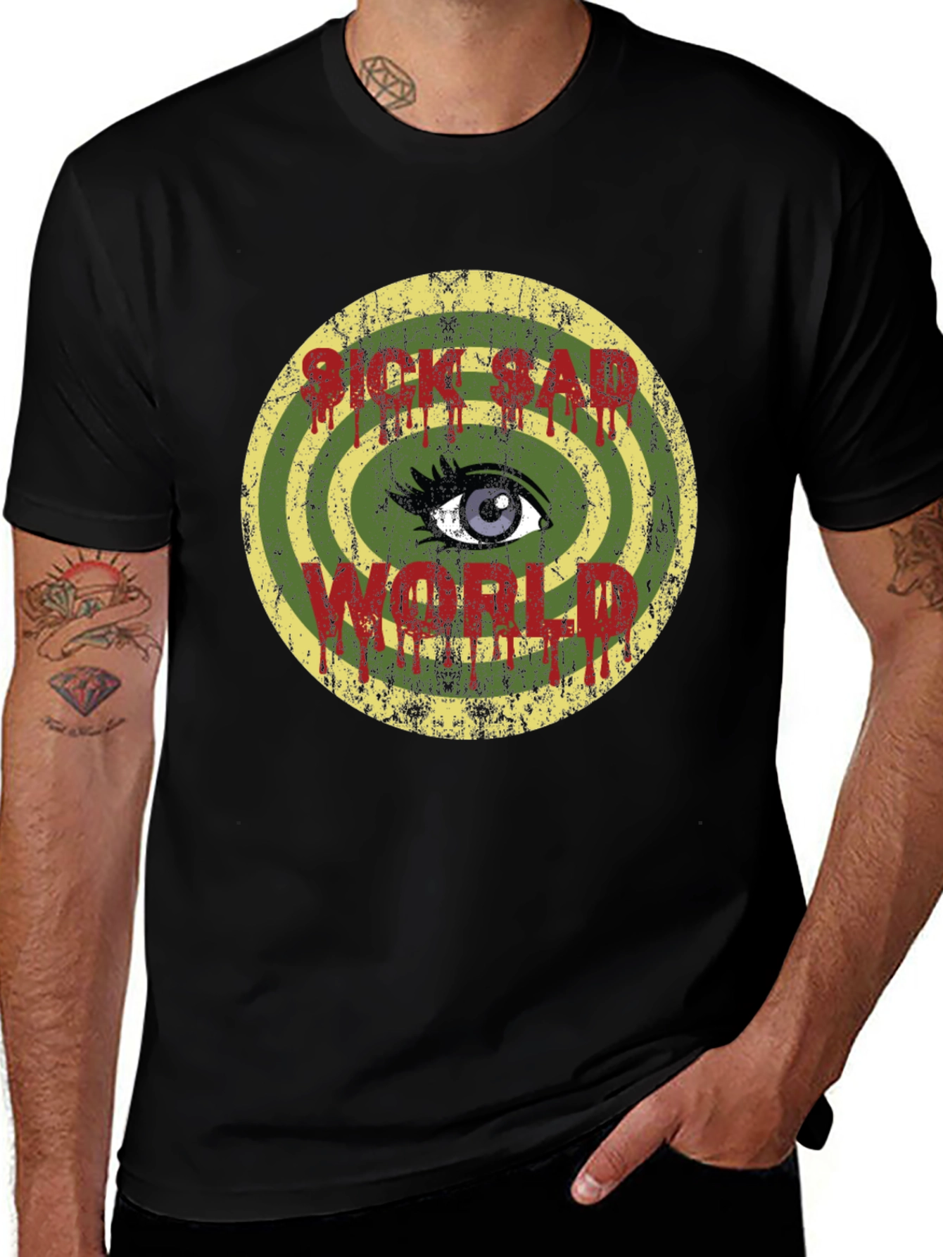 Variant 17 of Sick Sad World Graphic Tee - Men's Black T-Shirt