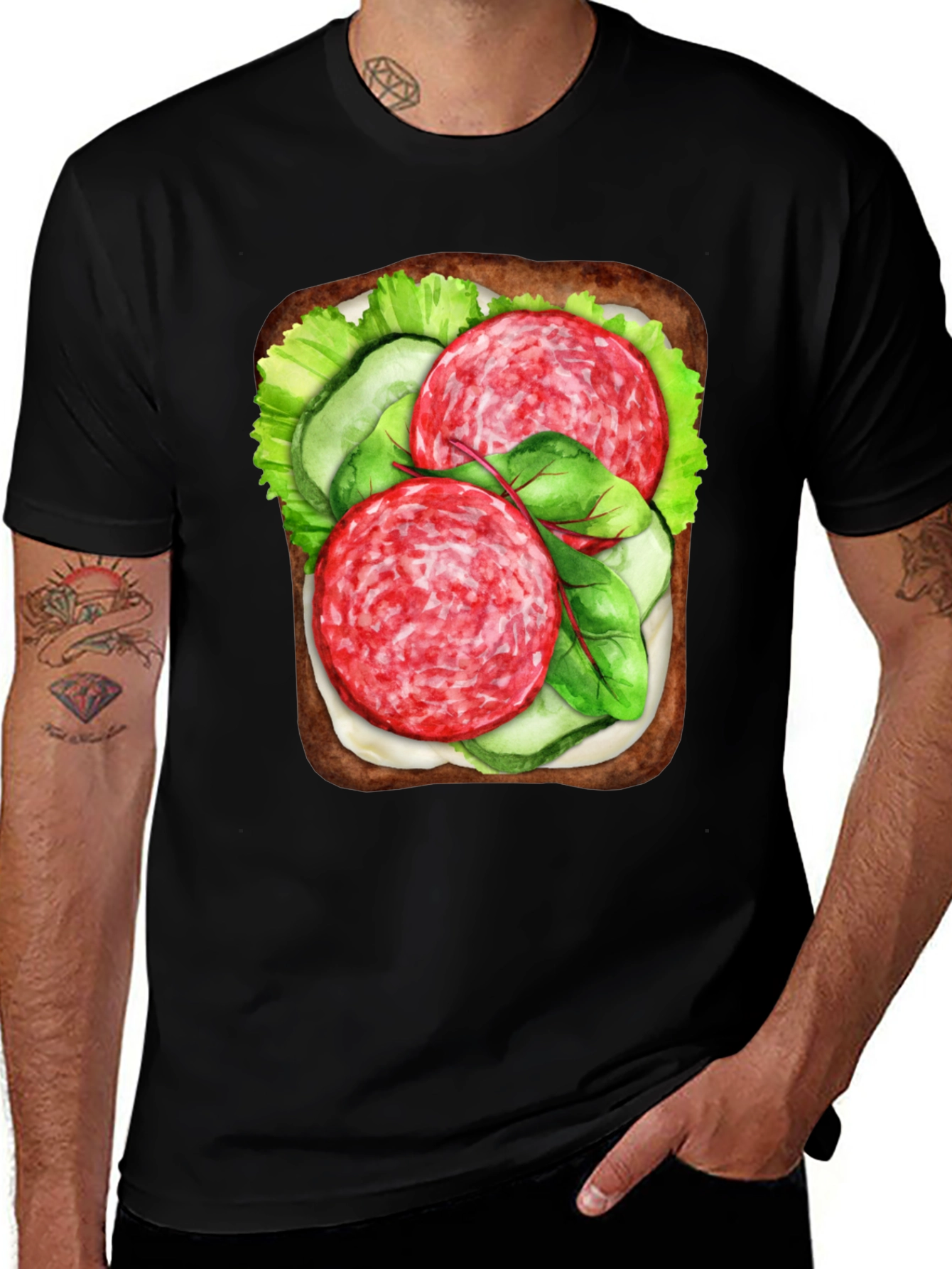 Variant 12 of Funny Sandwich Graphic Tee - Foodie T-Shirt