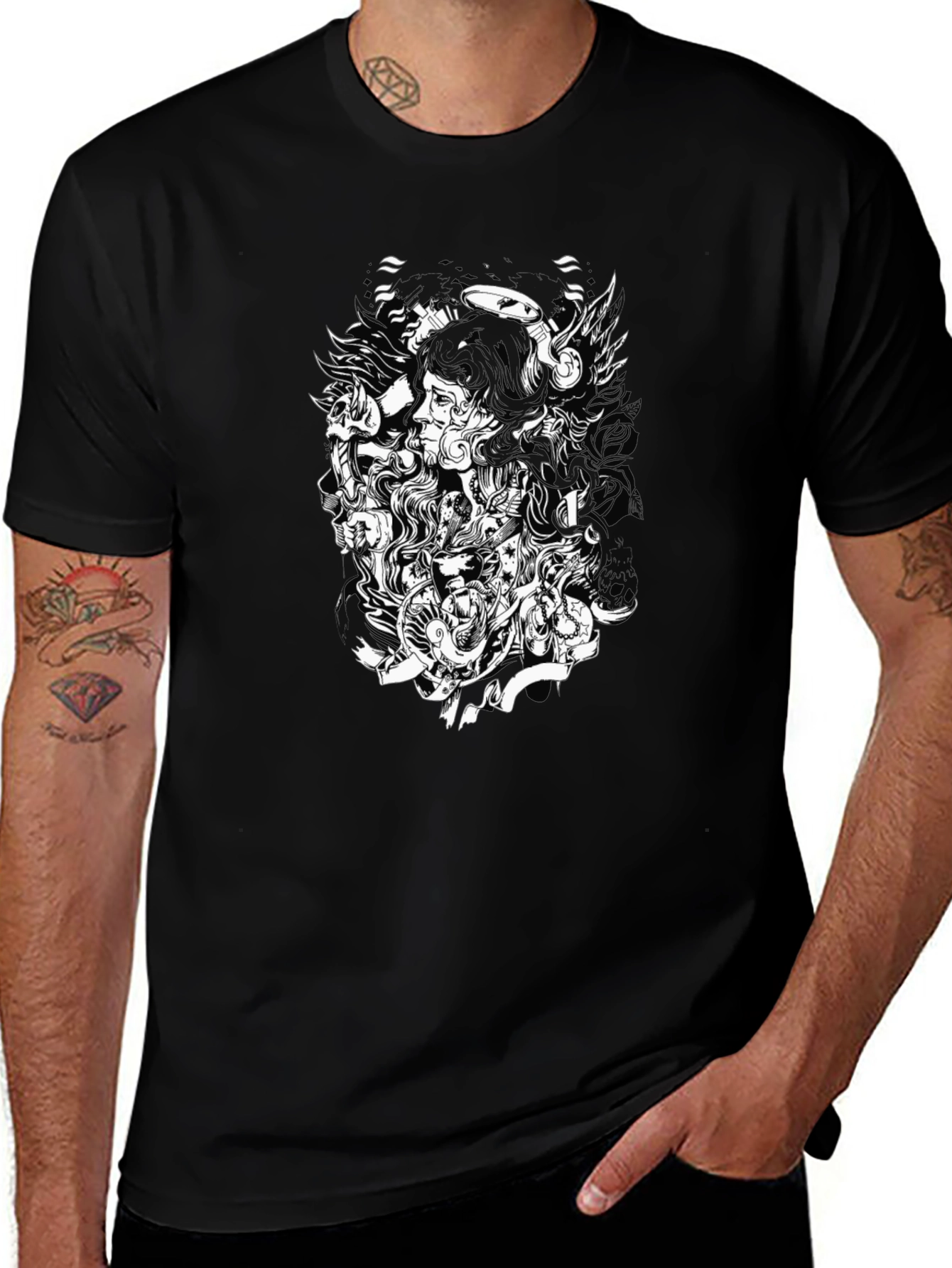 Variant 19 of Graphic Print Black T-Shirt