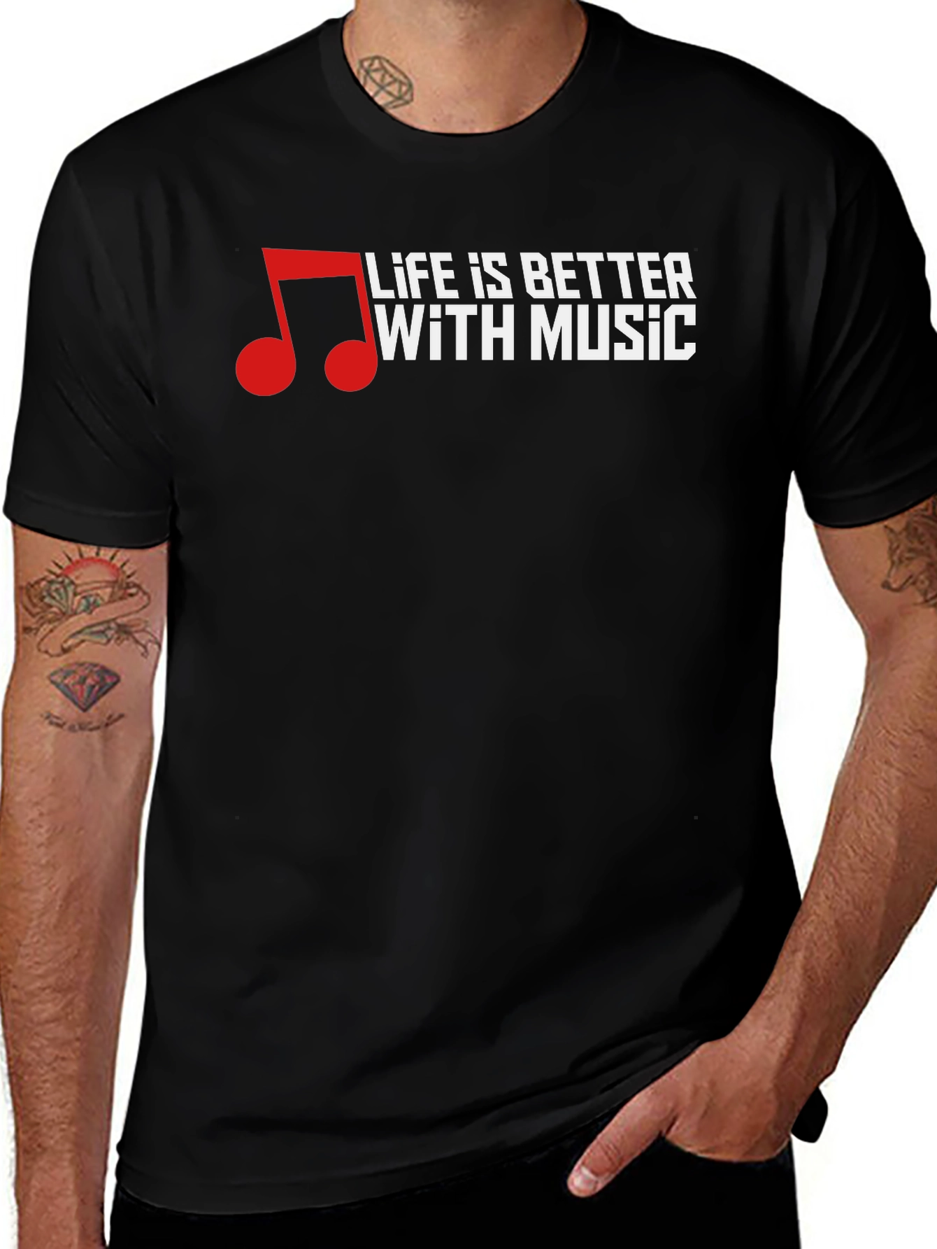 Variant 10 of Life is Better With Music T-Shirt - Black