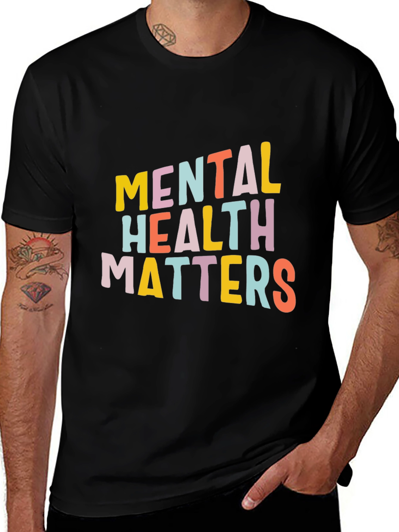 Black Mental Health Matters Graphic Tee - Unisex Black T-Shirt main image