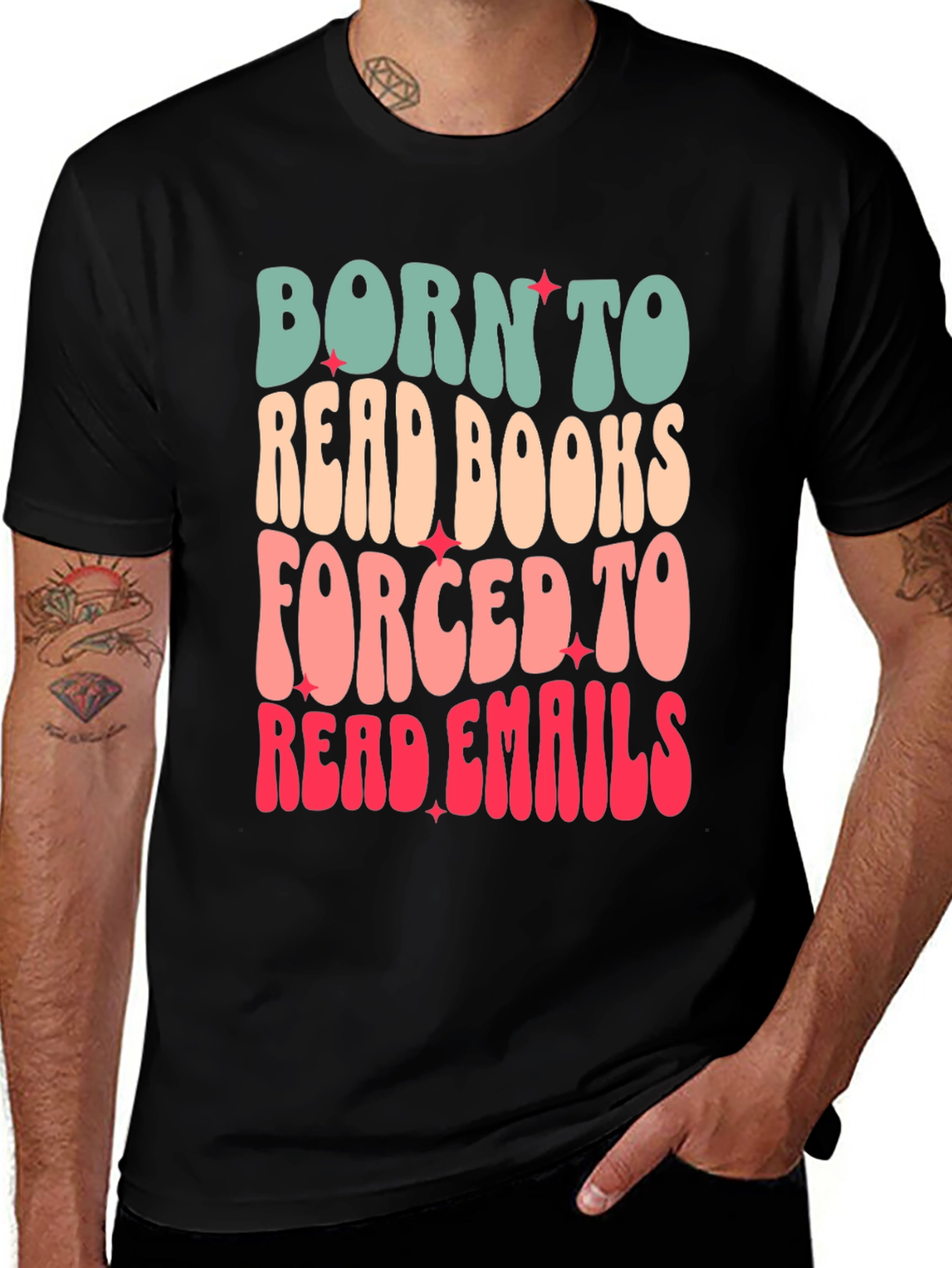 Variant 6 of Born to Read Books T-Shirt - Novelty Graphic Tee