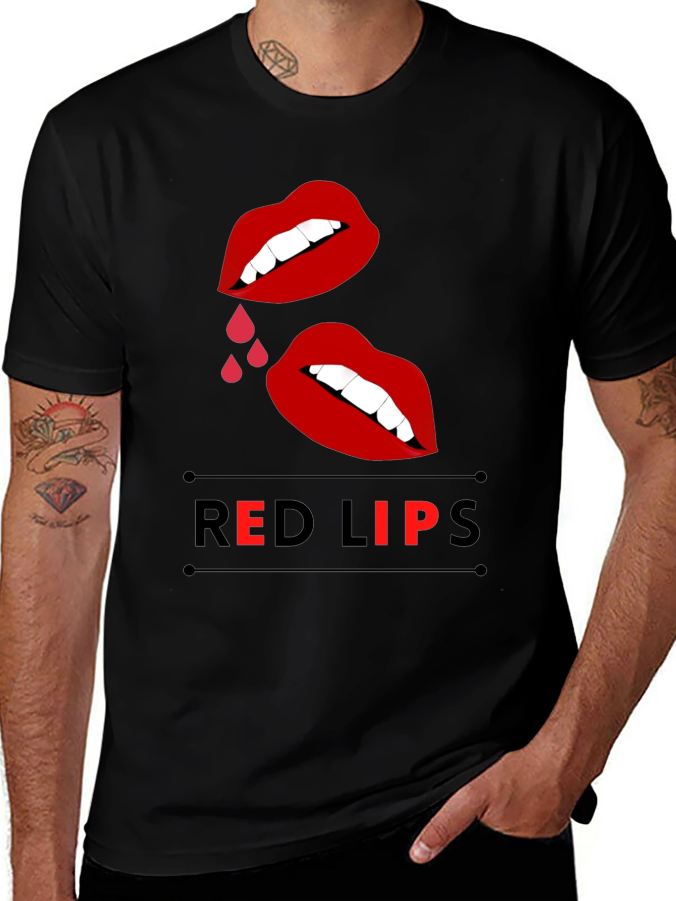 Variant 25 of Red Lips Graphic Print T-Shirt