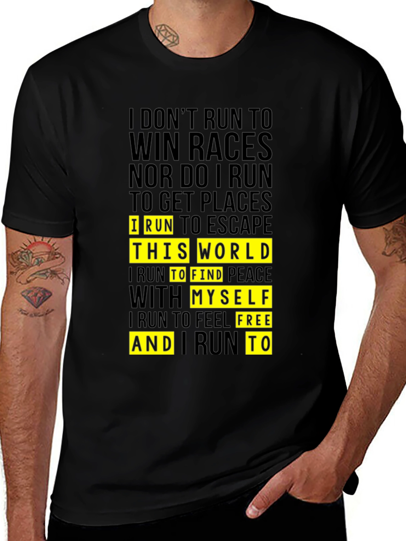 Variant 25 of Motivational Running T-Shirt - Escape the World!