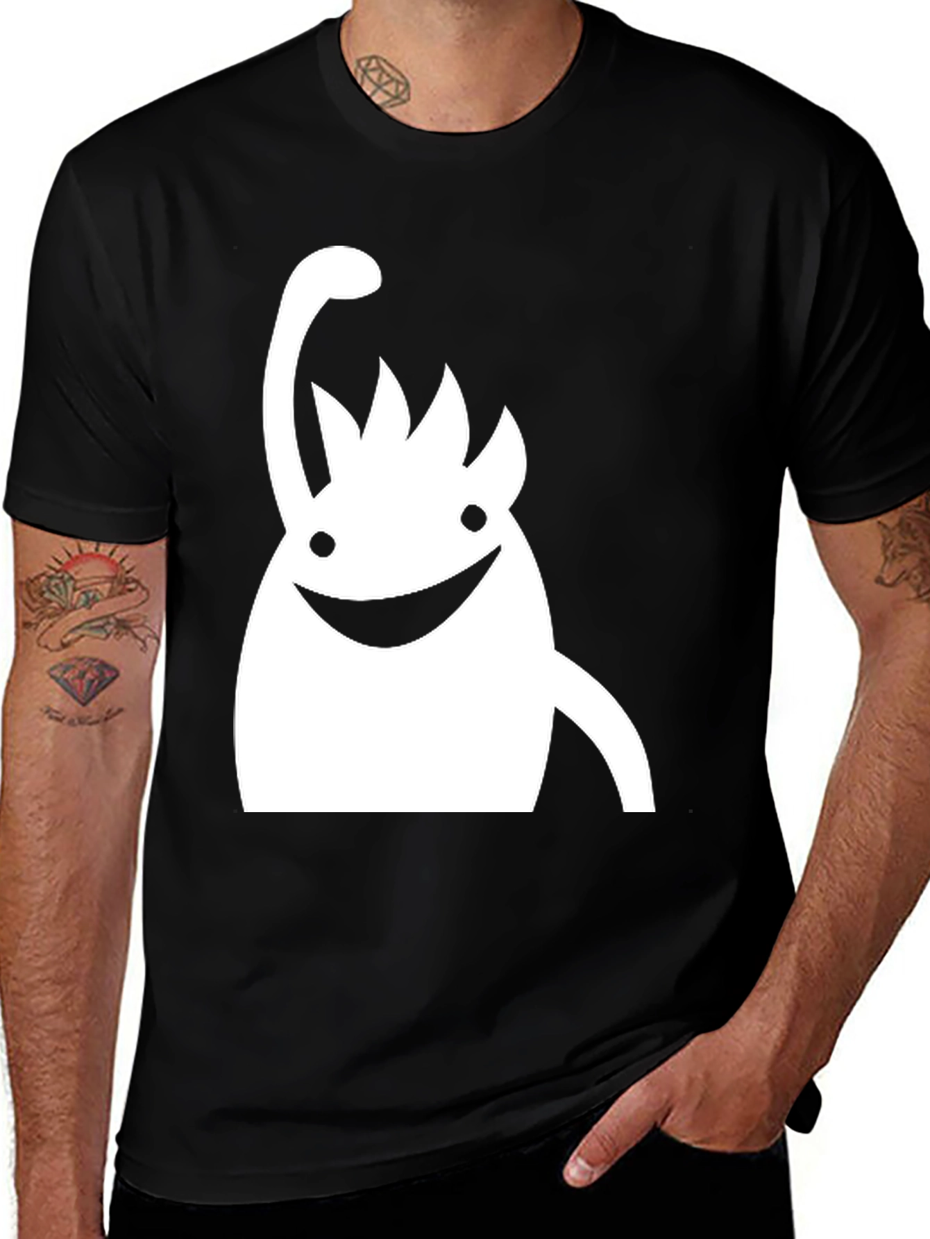 Variant 23 of Funky Monster Graphic Tee - Black Cotton T-Shirt