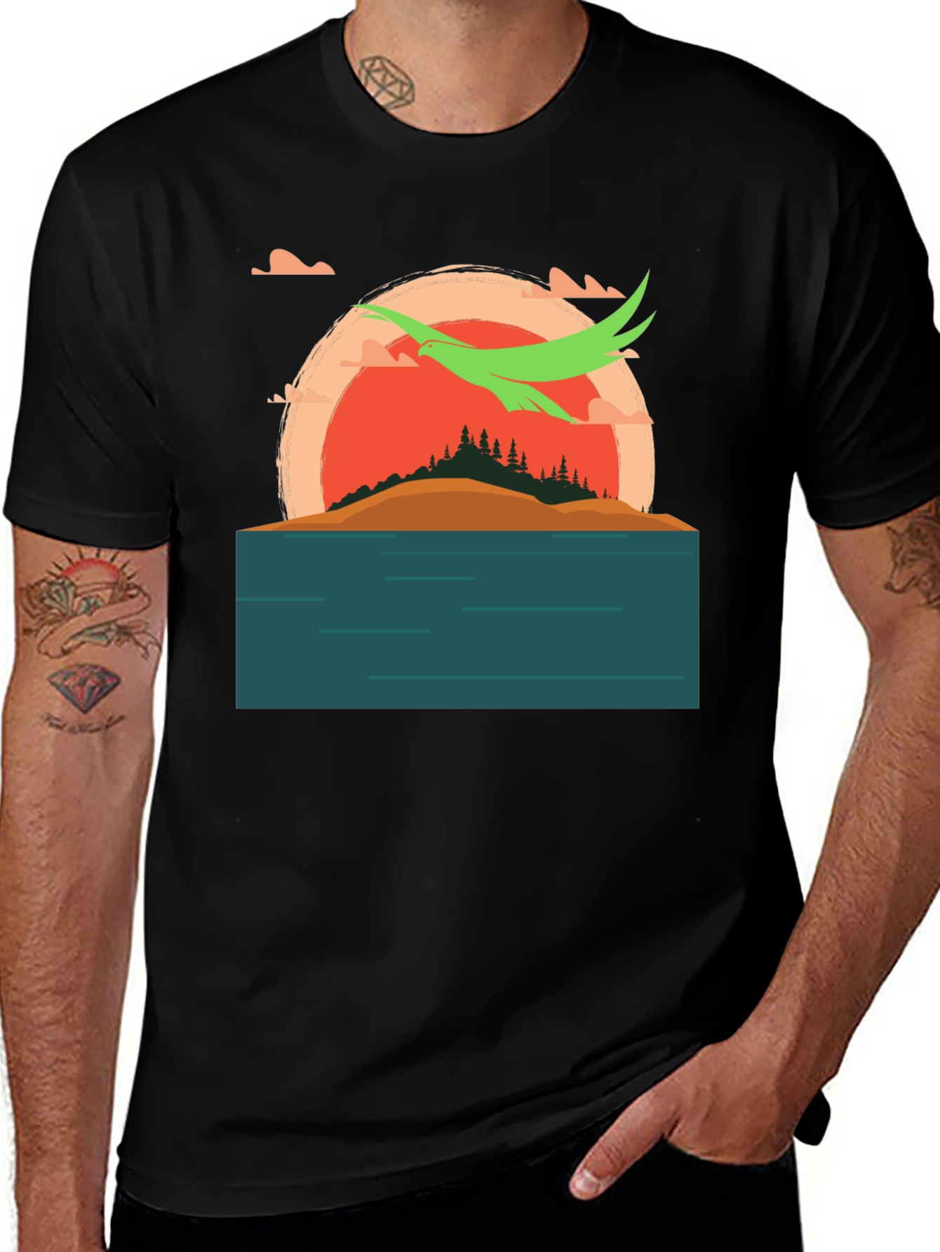 Variant 24 of Sunset Island Graphic Tee - Nature Adventure Shirt