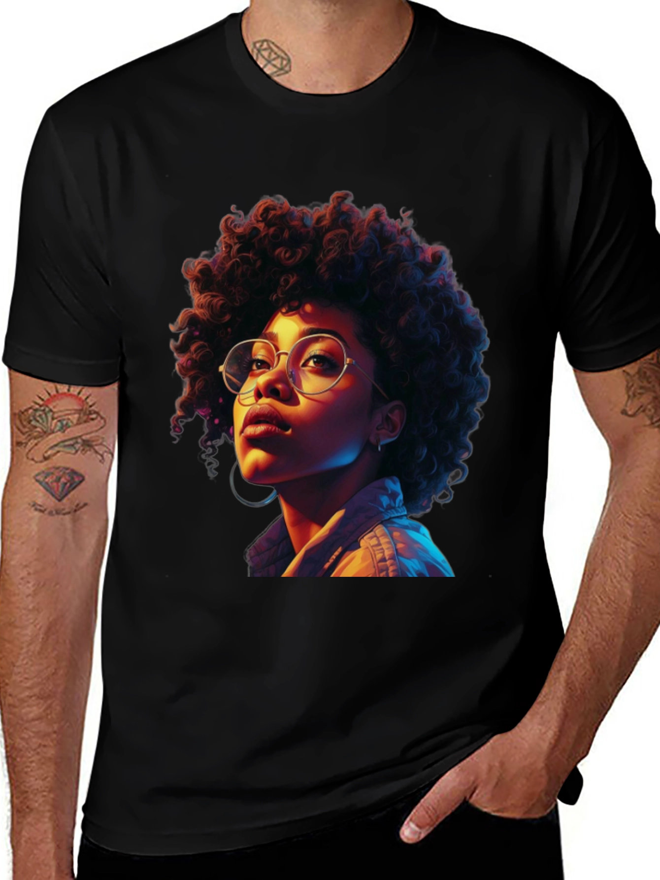 Variant 26 of Afro Woman Graphic Tee - Stylish Casual Wear