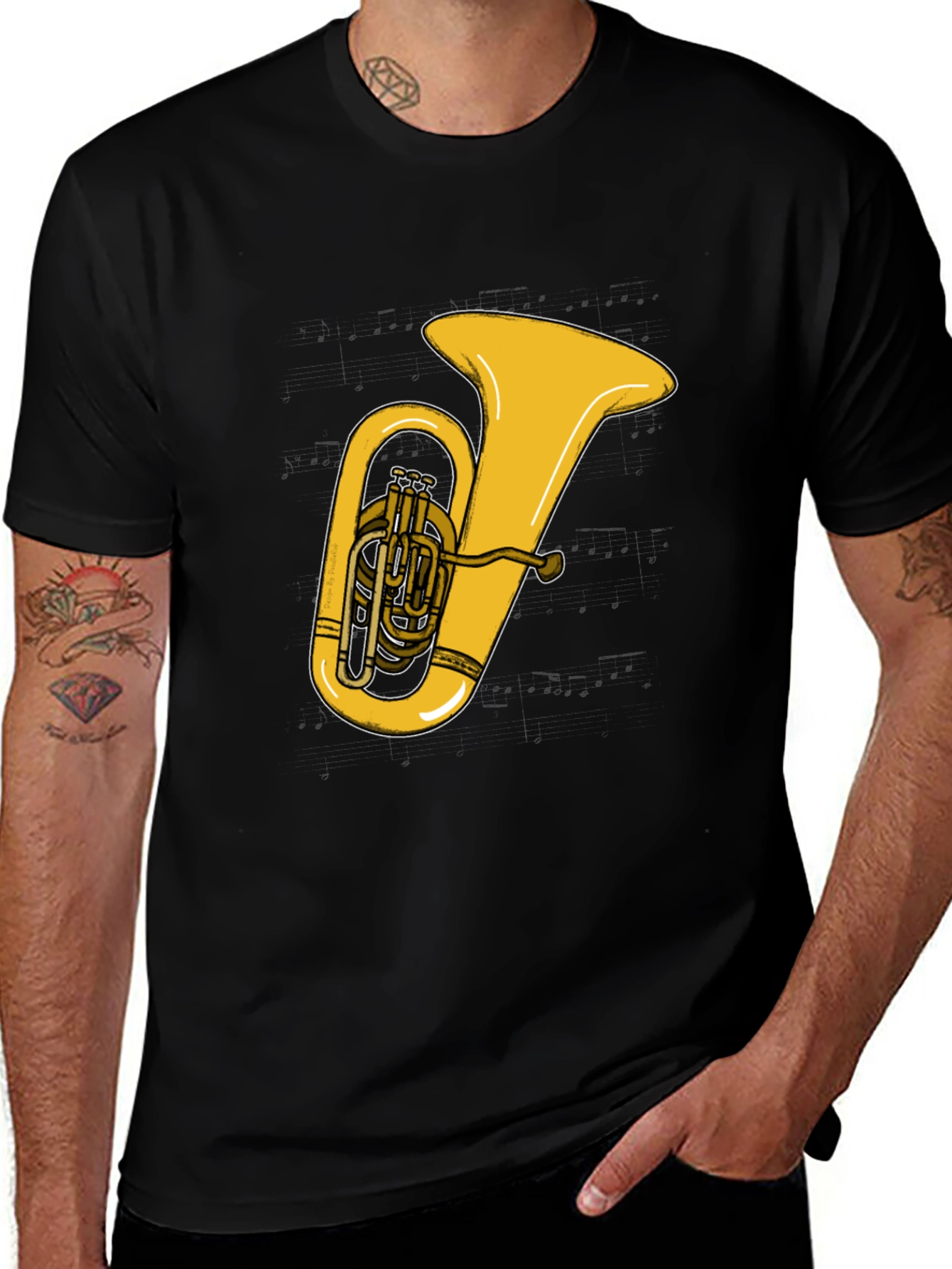 Variant 16 of Tuba Graphic Tee - Musical Instrument Shirt
