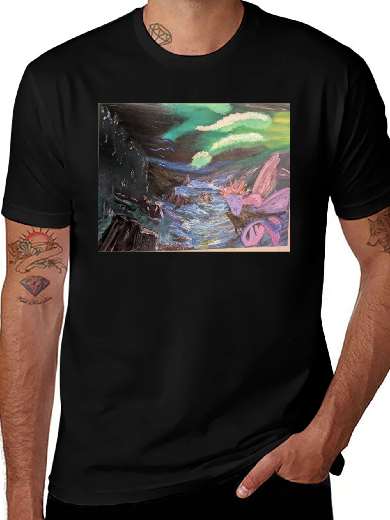 Variant 12 of Fantasy Art Black T-Shirt