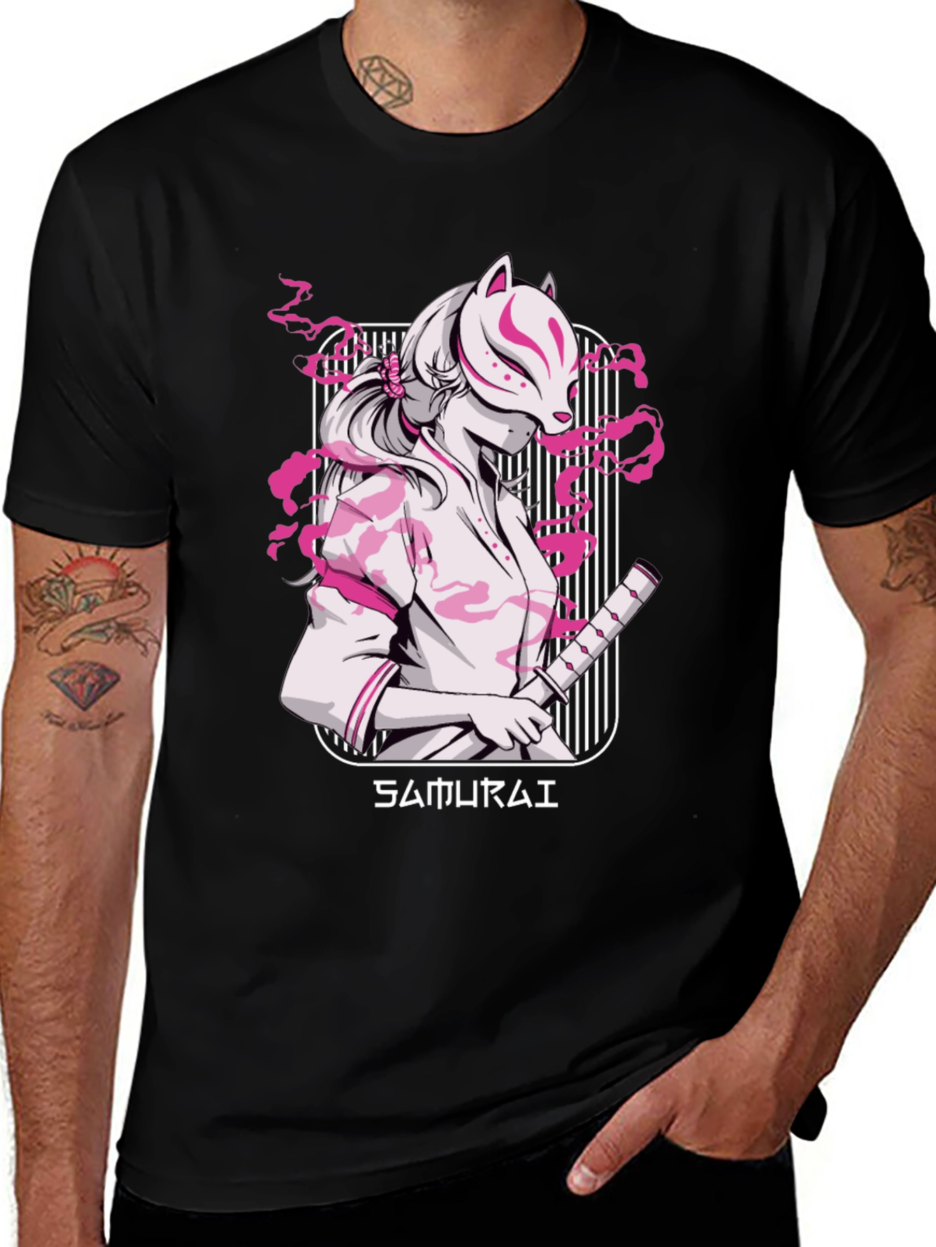 Variant 20 of Samurai Masked Girl T-Shirt - Cool Anime Style