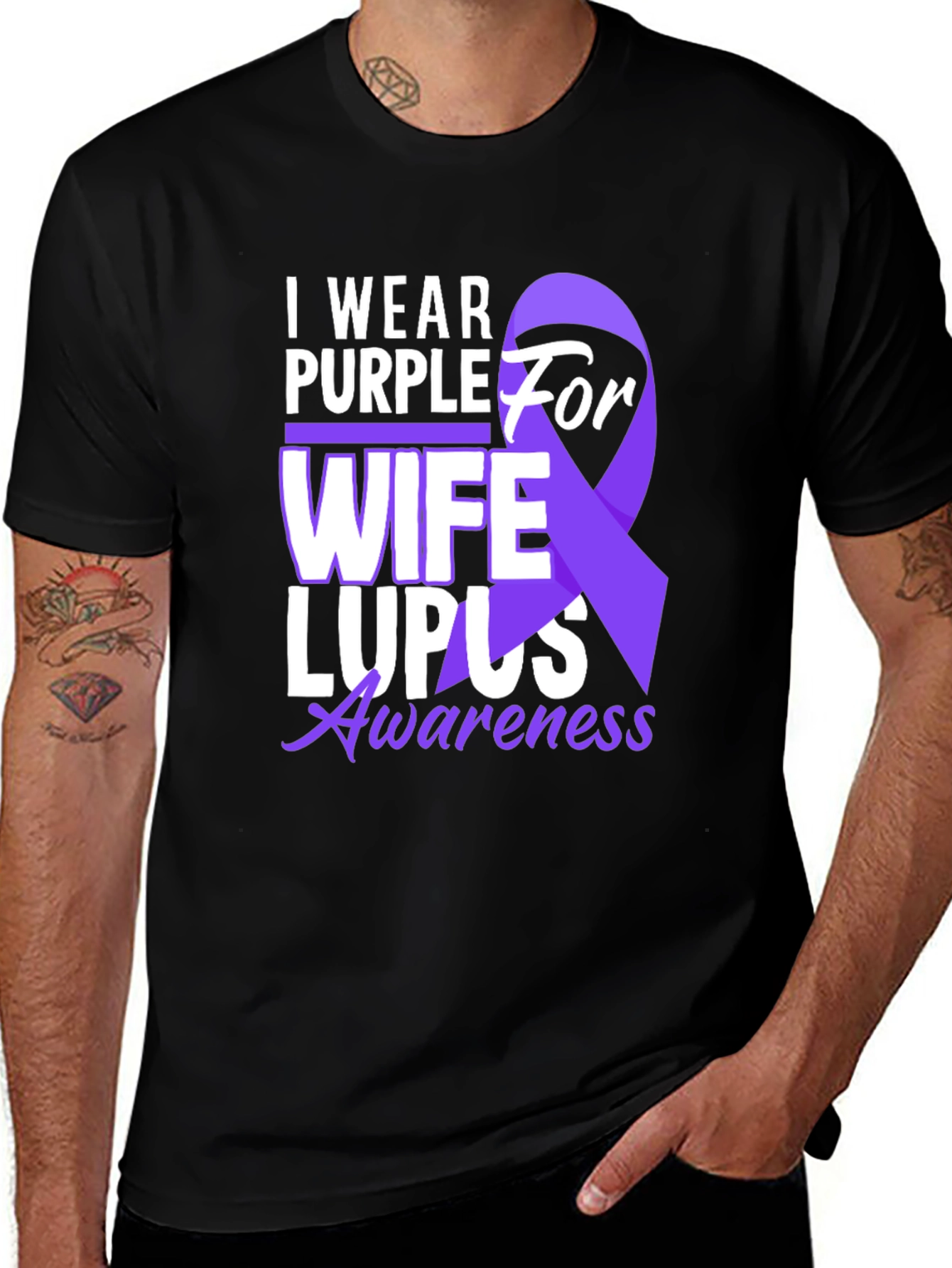 I Wear Purple for My Wife Lupus Awareness T-Shirt