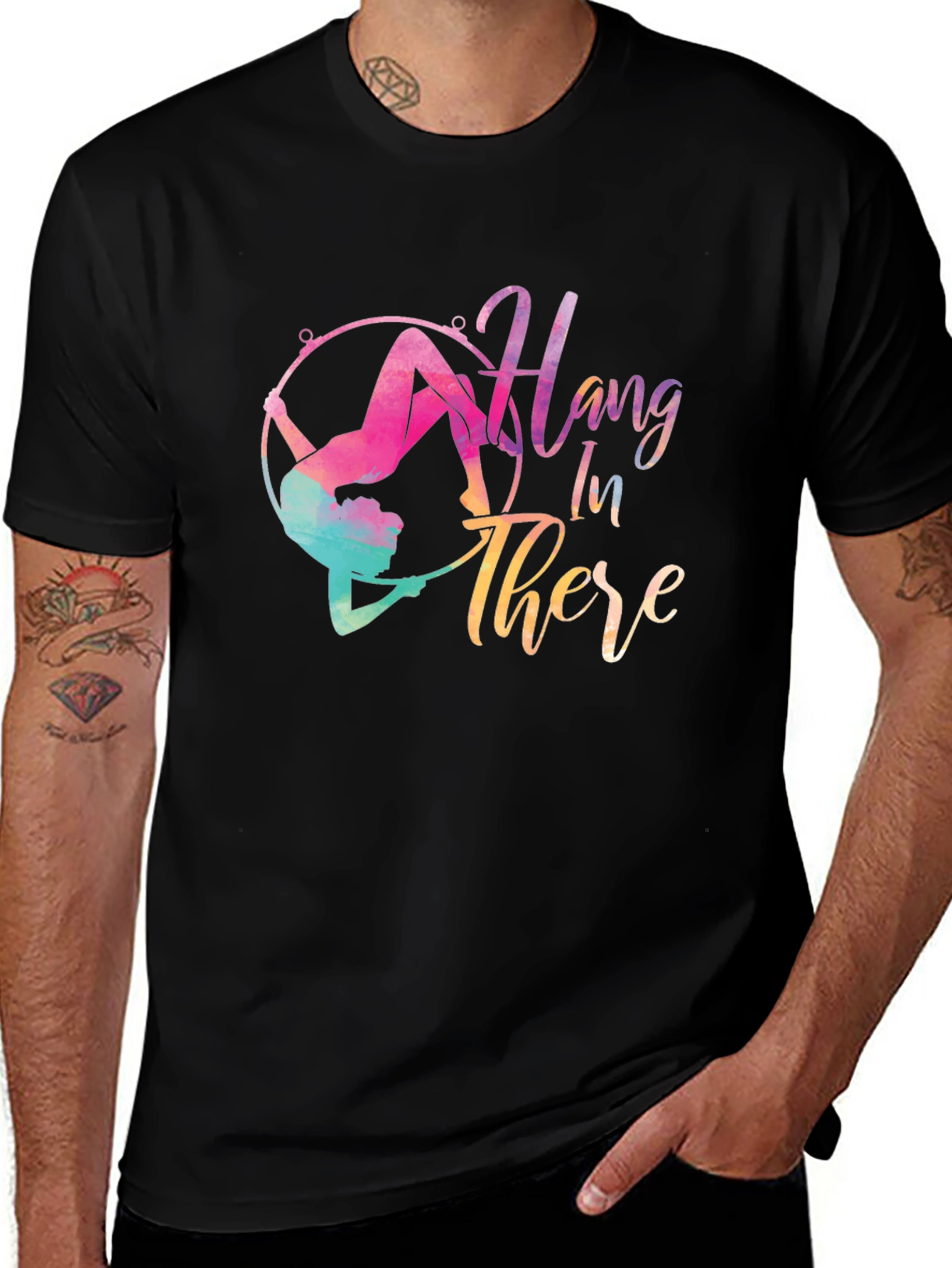 Variant 11 of Hang In There Aerialist T-Shirt Black
