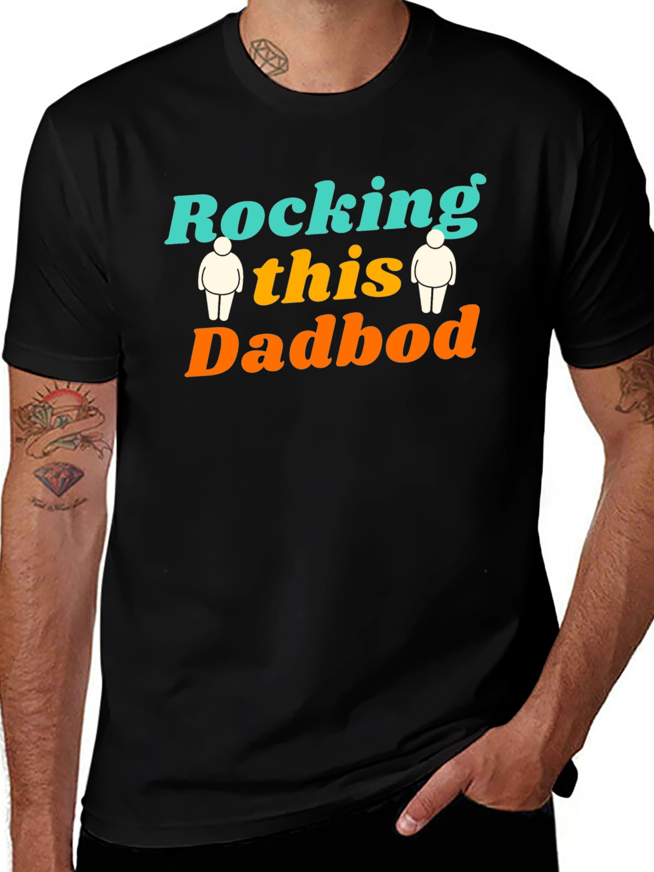 Variant 18 of Rocking This Dadbod Graphic Tee - Black