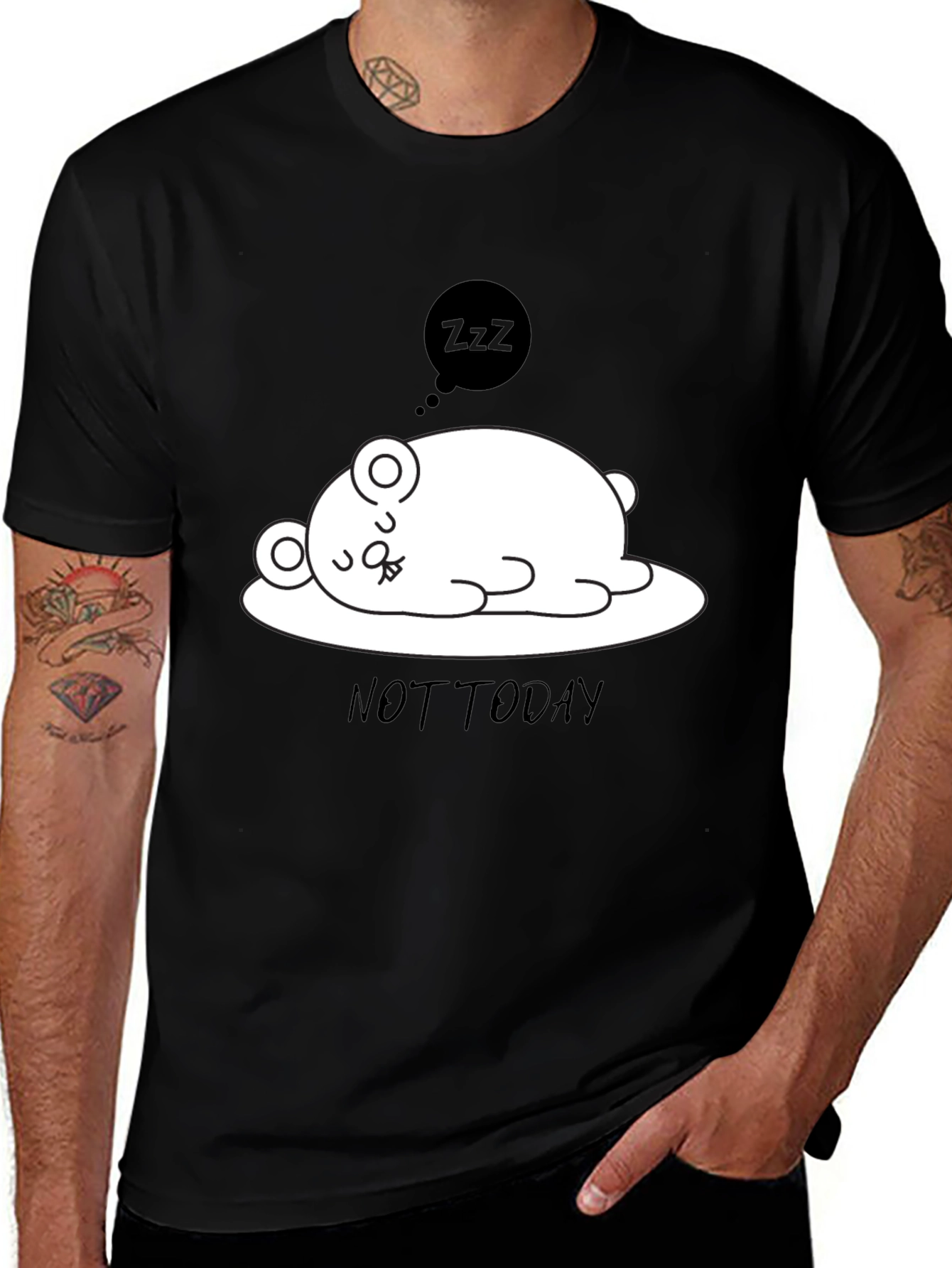 Variant 28 of Not Today T-Shirt Lazy Bear Graphic