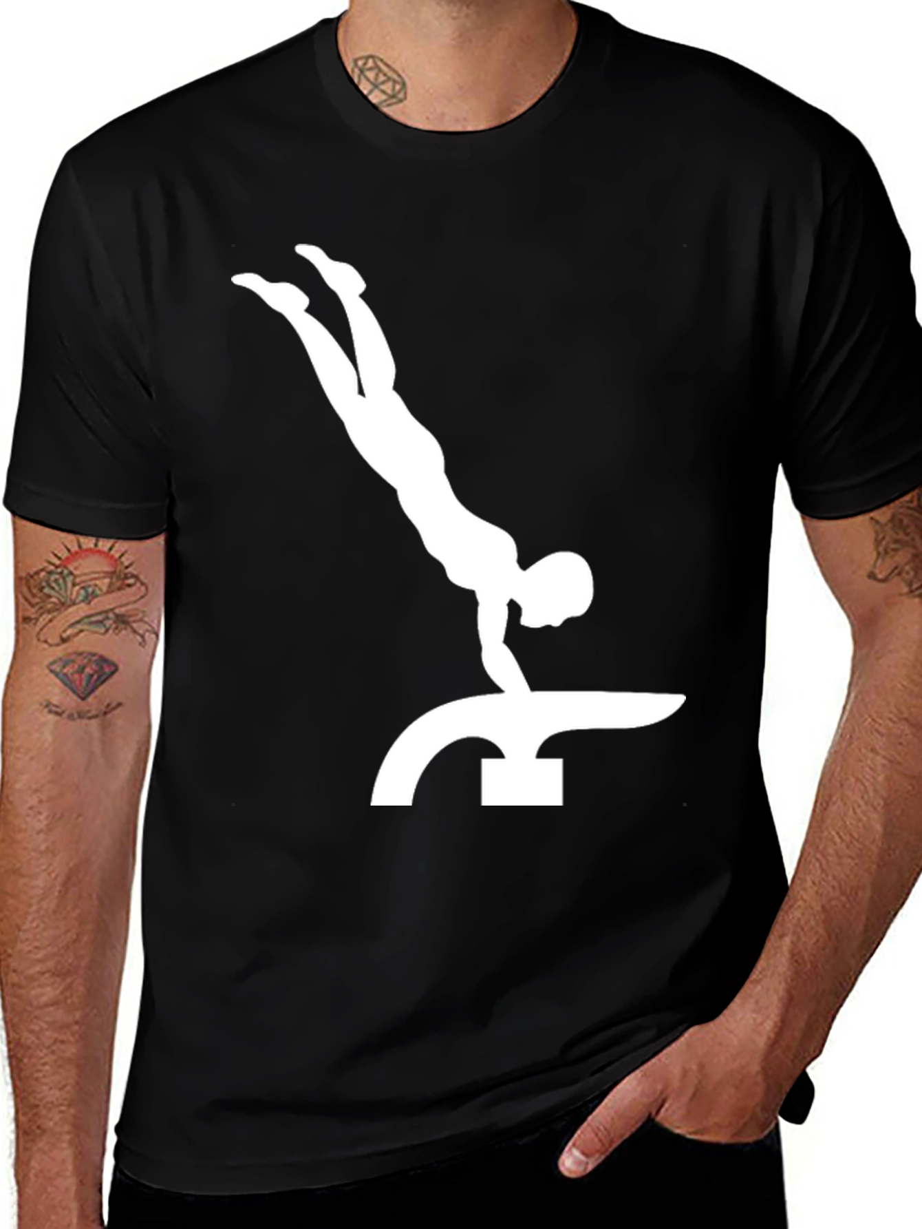 Variant 16 of Gymnastics Pommel Horse Black T-Shirt