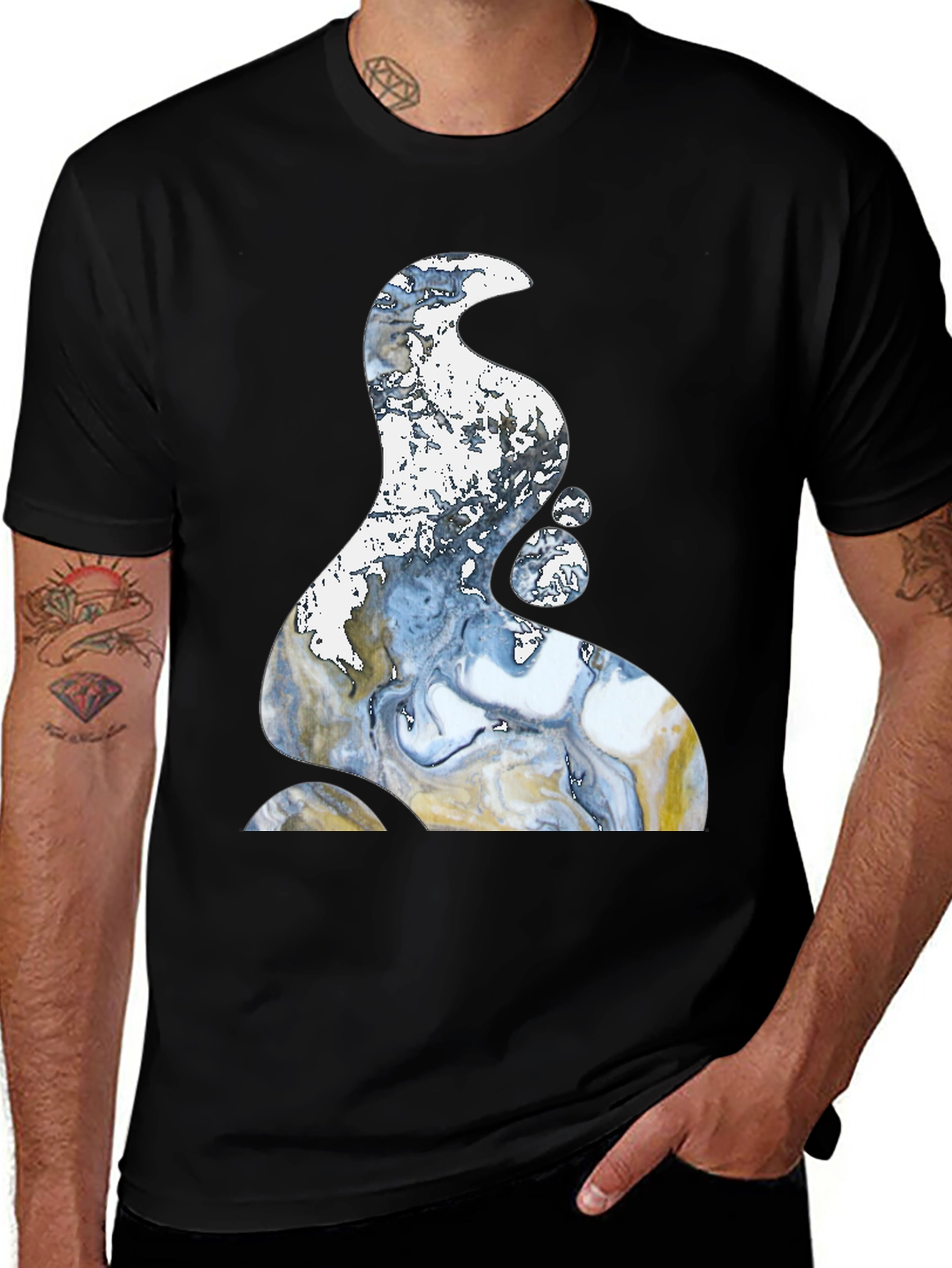 Variant 13 of Abstract Art Black T-Shirt - Stylish Graphic Tee
