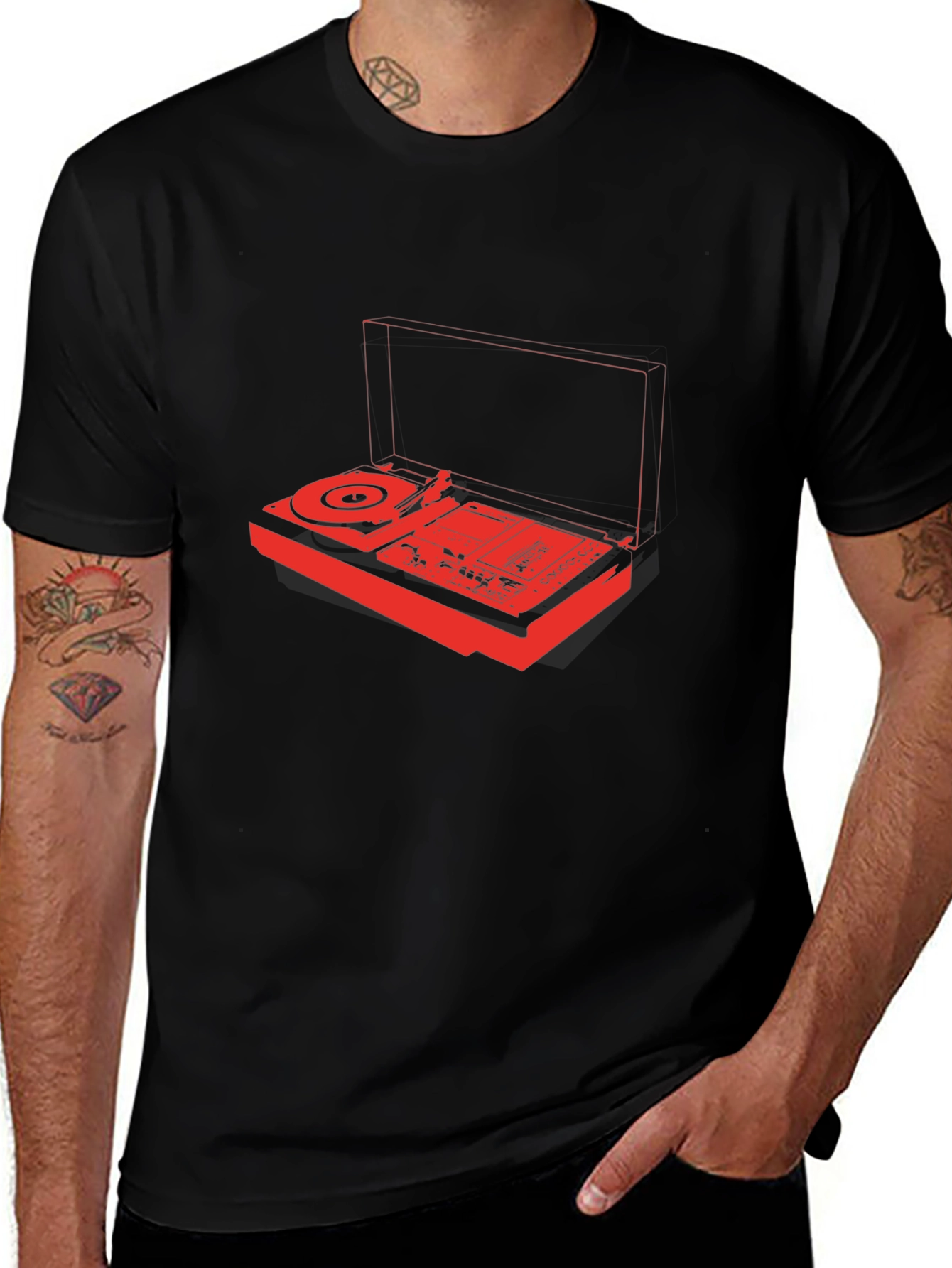 Variant 27 of Retro Record Player Graphic Tee - Vintage Style