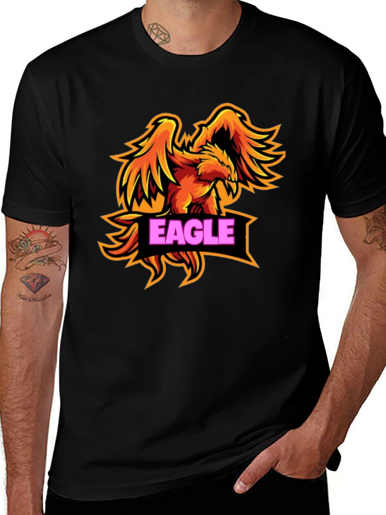 Variant 3 of Eagle Graphic Black T-Shirt for Men