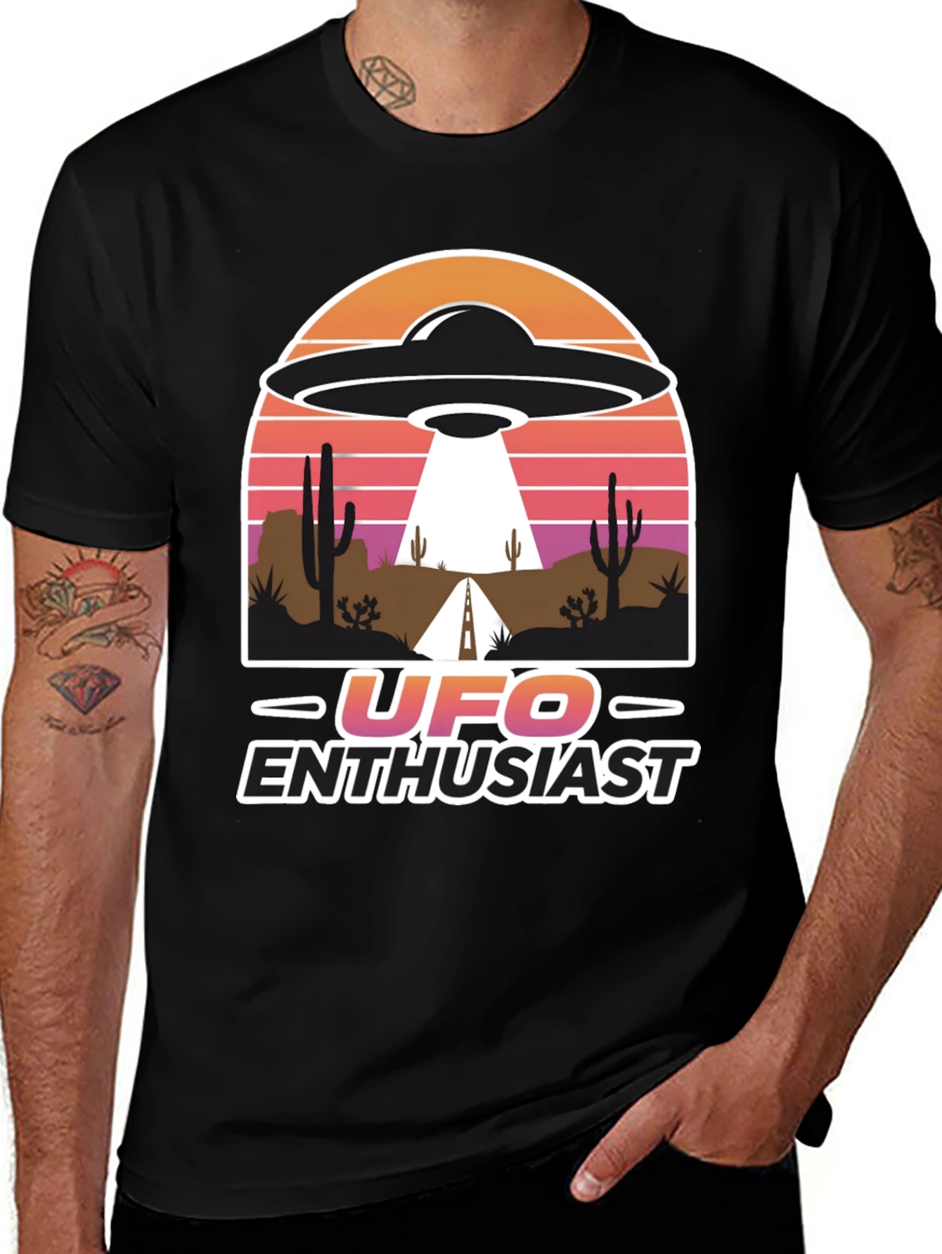 Variant 4 of UFO Enthusiast Desert Graphic Tee