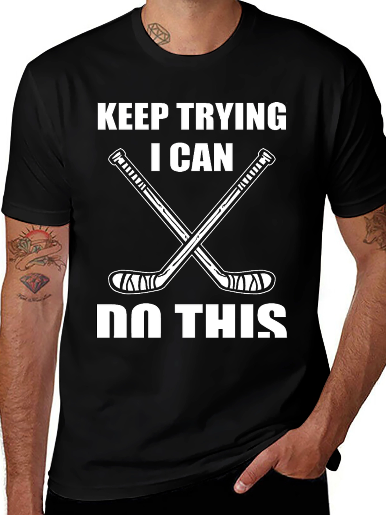 Variant 13 of Keep Trying Hockey T-Shirt