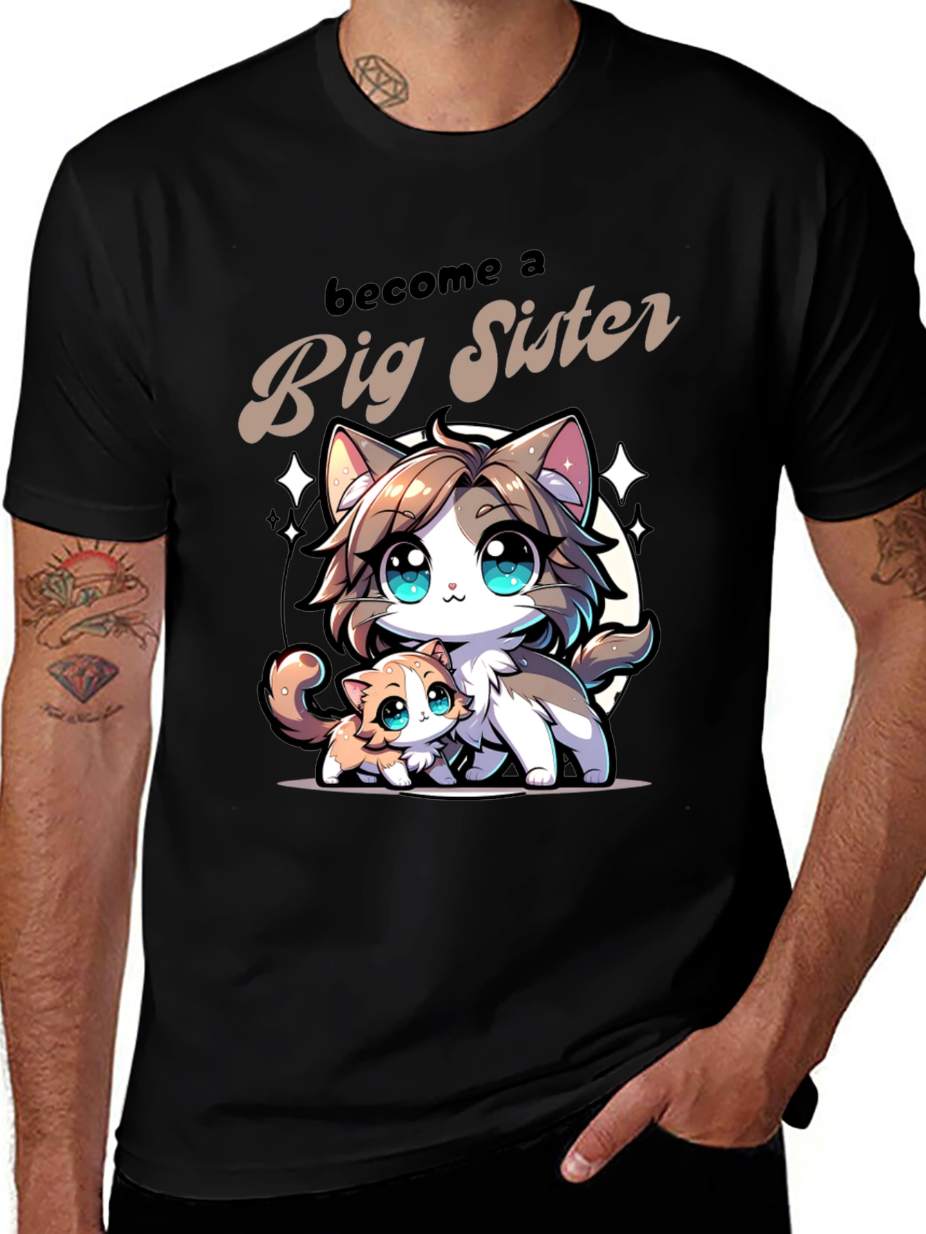 Become a Big Sister Cat Lover T-Shirt