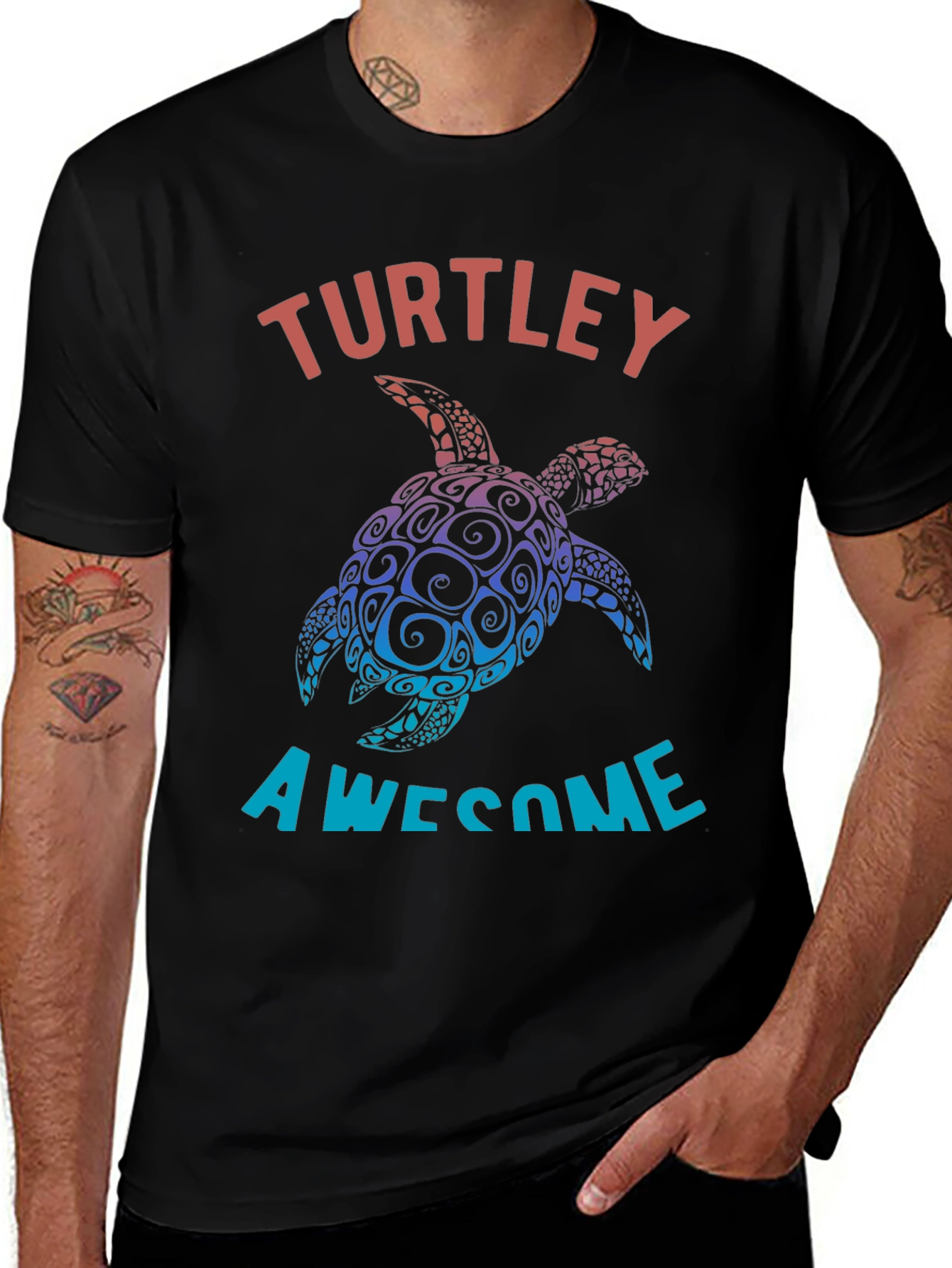 Variant 2 of Turtley Awesome Black Graphic Tee
