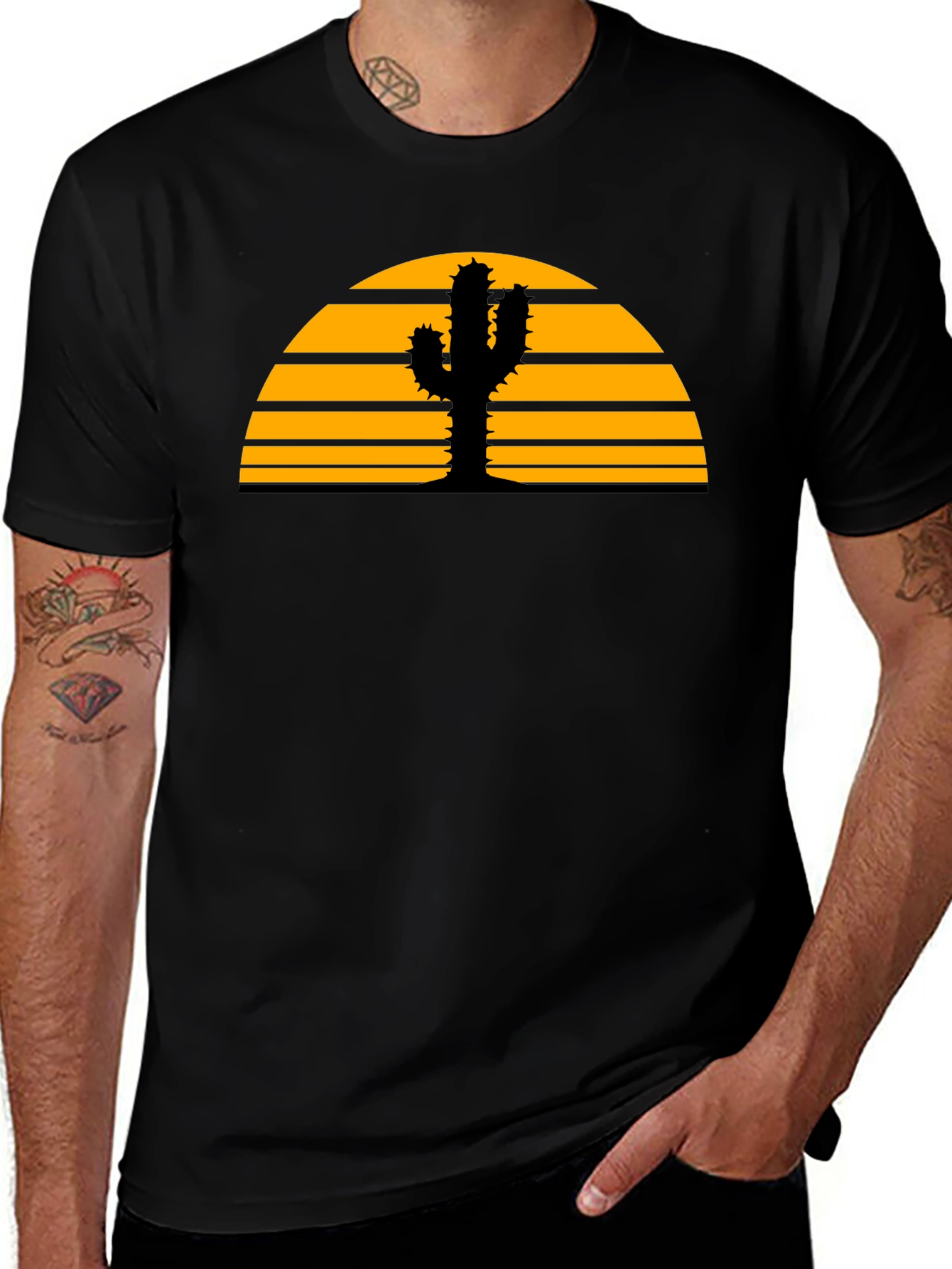 Variant 22 of Sunset Cactus Graphic Tee - Desert Vibes T-Shirt