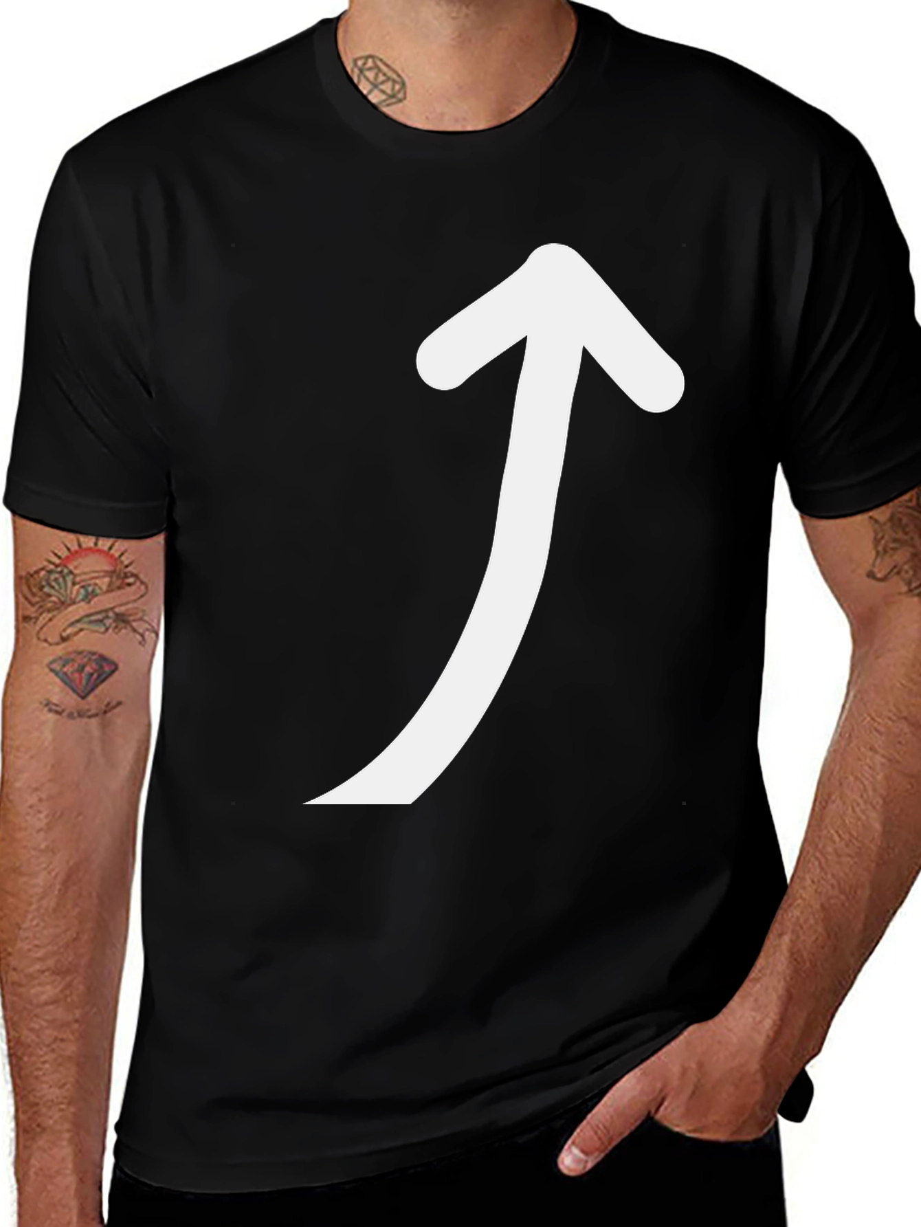 Variant 6 of Arrow Up Graphic Black T-Shirt - Directional Style