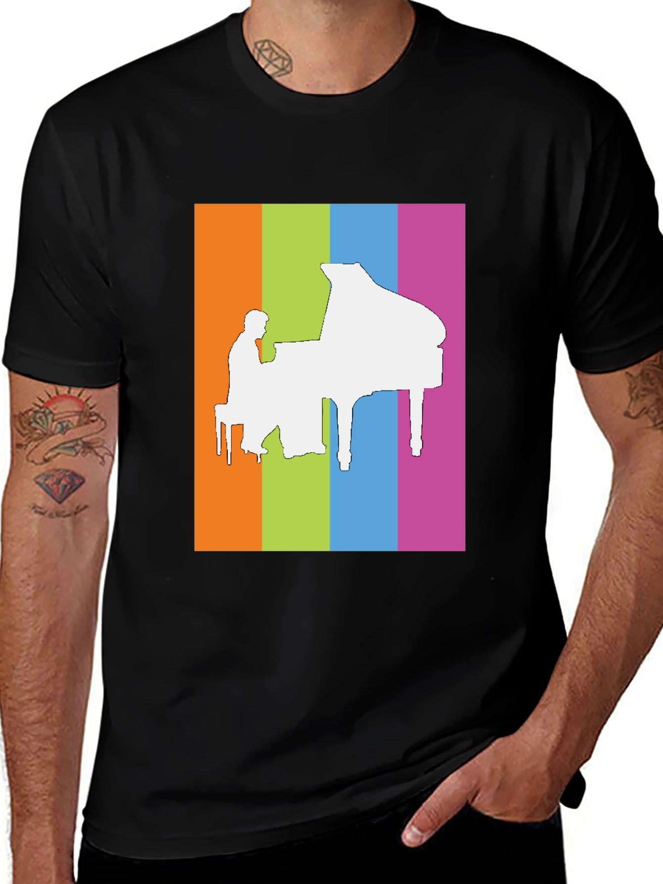 Variant 24 of Retro Piano Player Graphic Tee