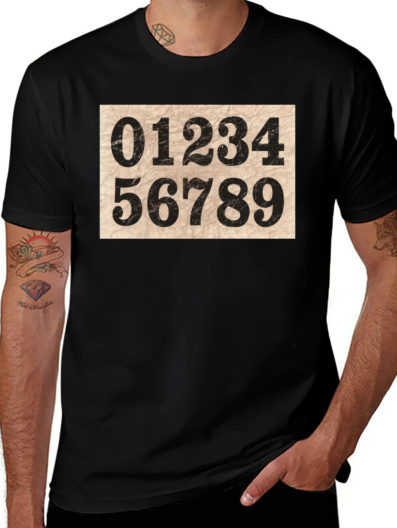 Numbered T-Shirt: Vintage Style Graphic Tee