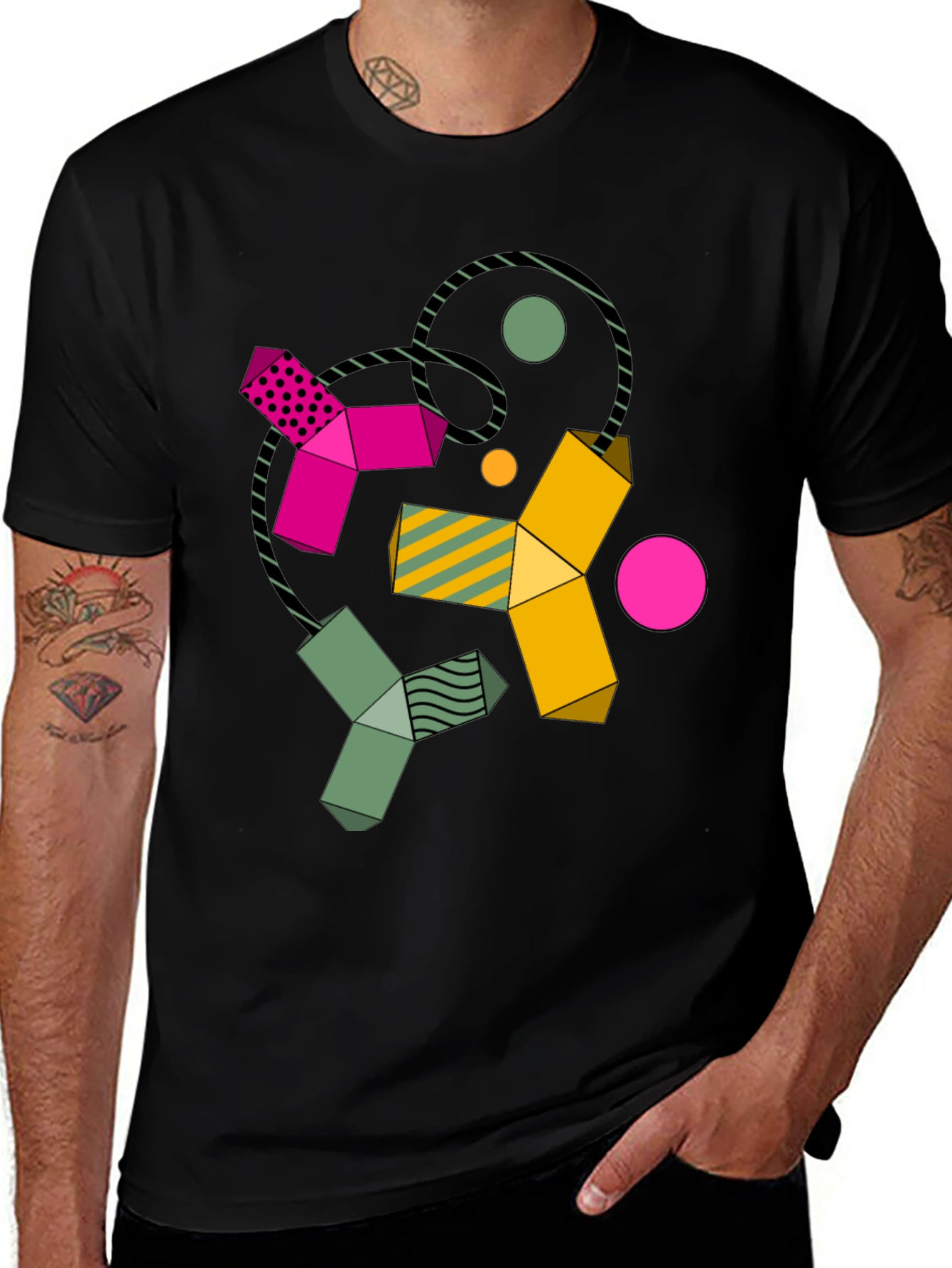 Variant 21 of Abstract Geometric Pattern T-Shirt - Modern Art Tee