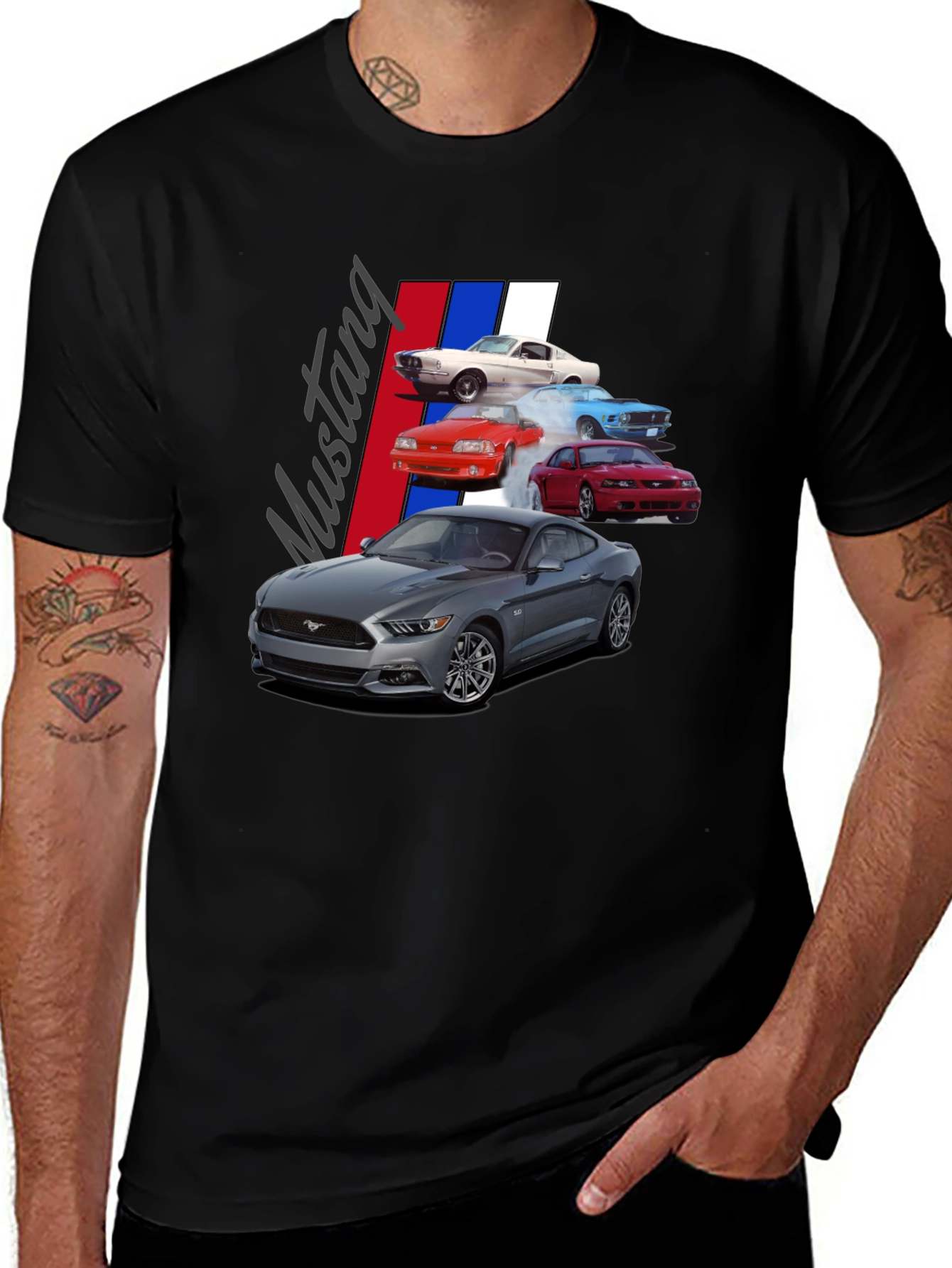 Ford Mustang Generations T-Shirt - Classic Car Tee