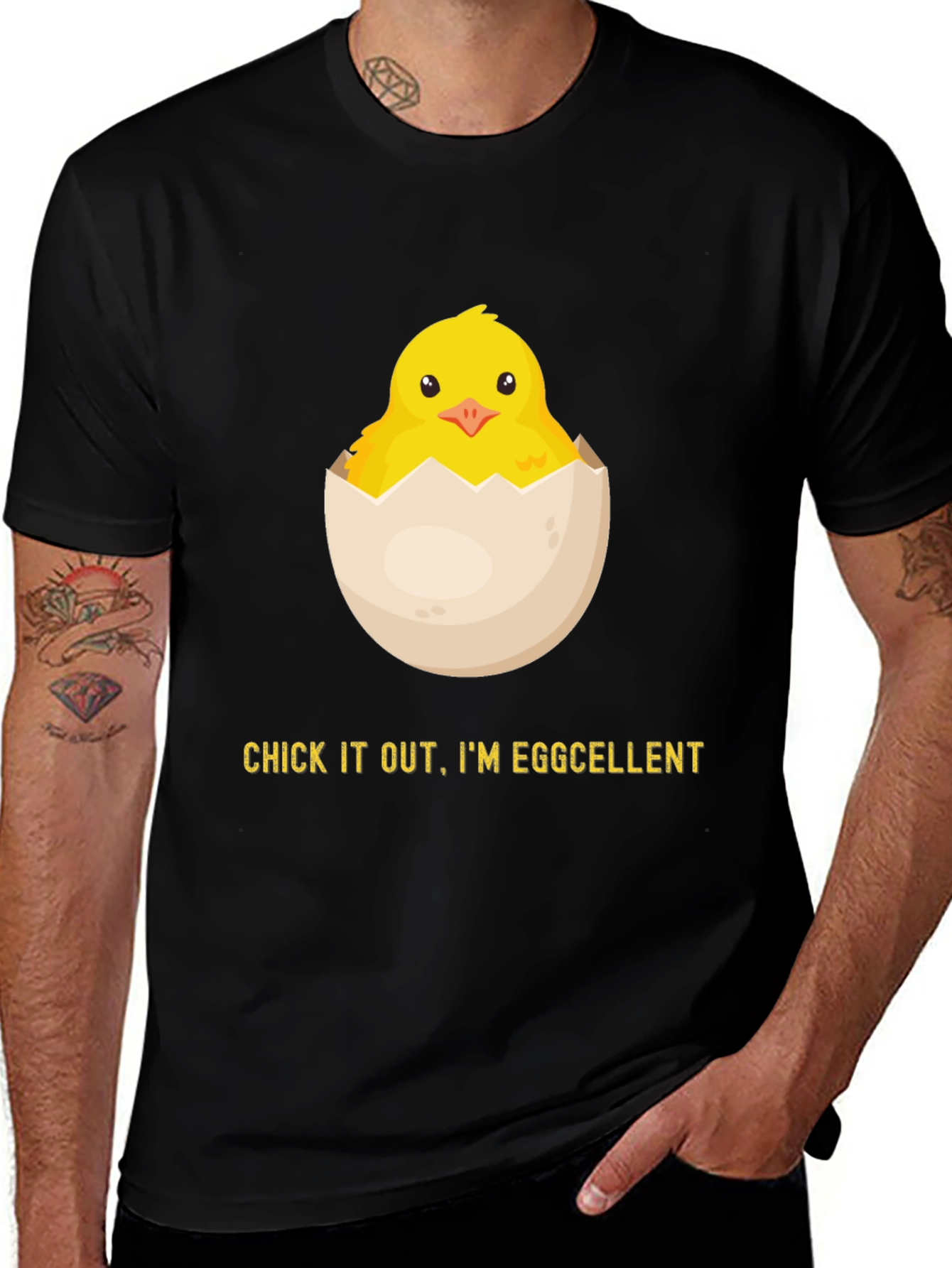 Variant 26 of Eggcellent Chick Graphic Tee - Funny Easter Shirt
