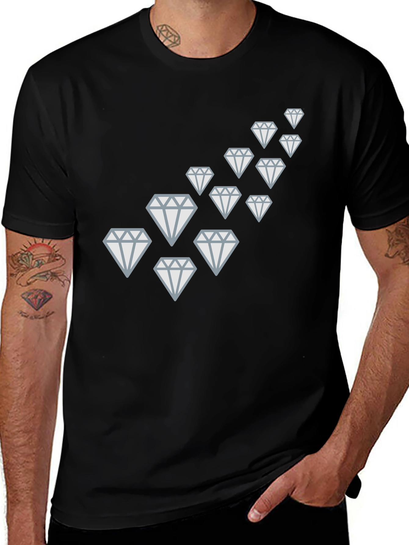 Variant 25 of Diamond Graphic Black Tee