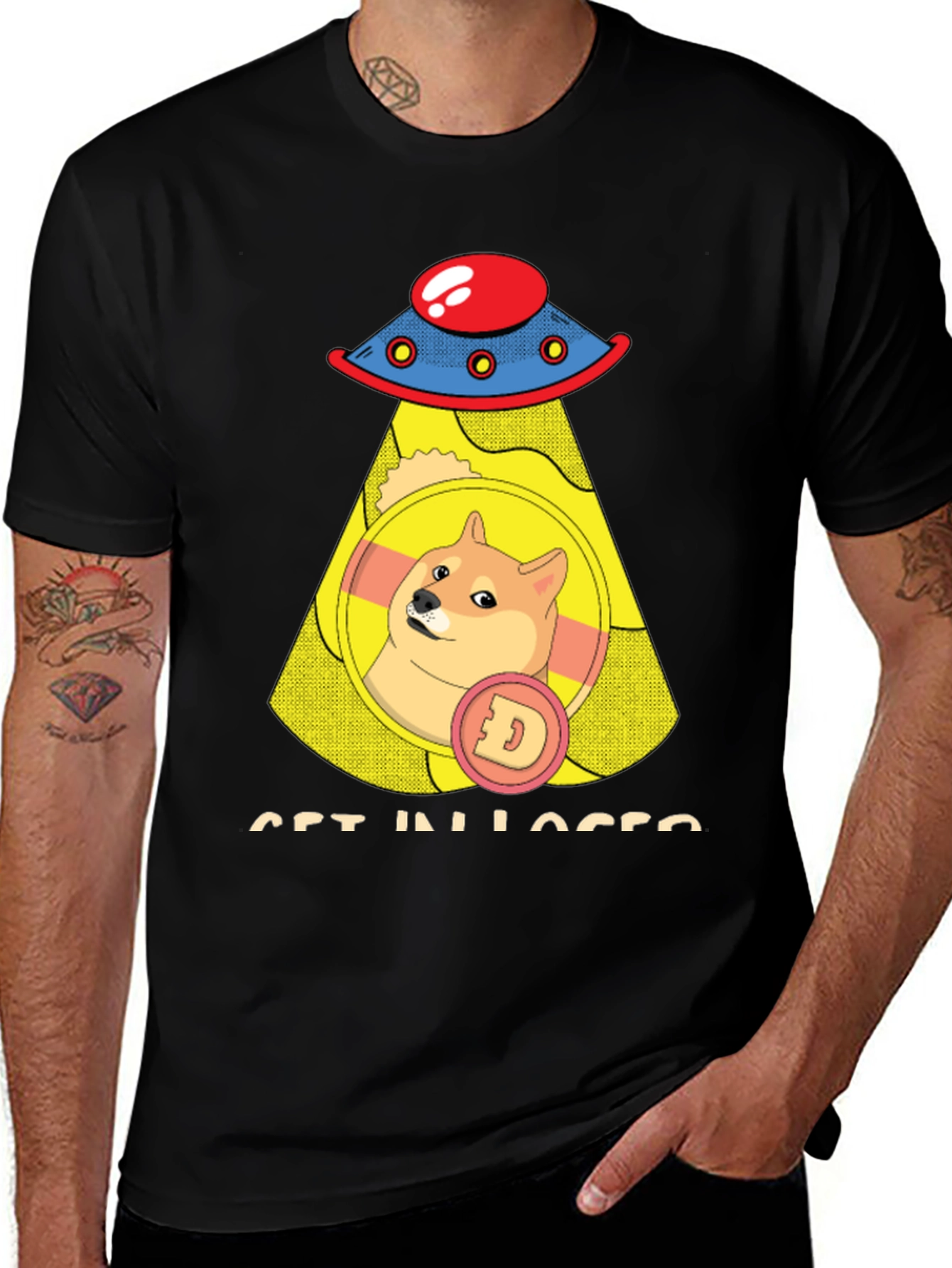 Doge UFO T-Shirt - Get In Losers