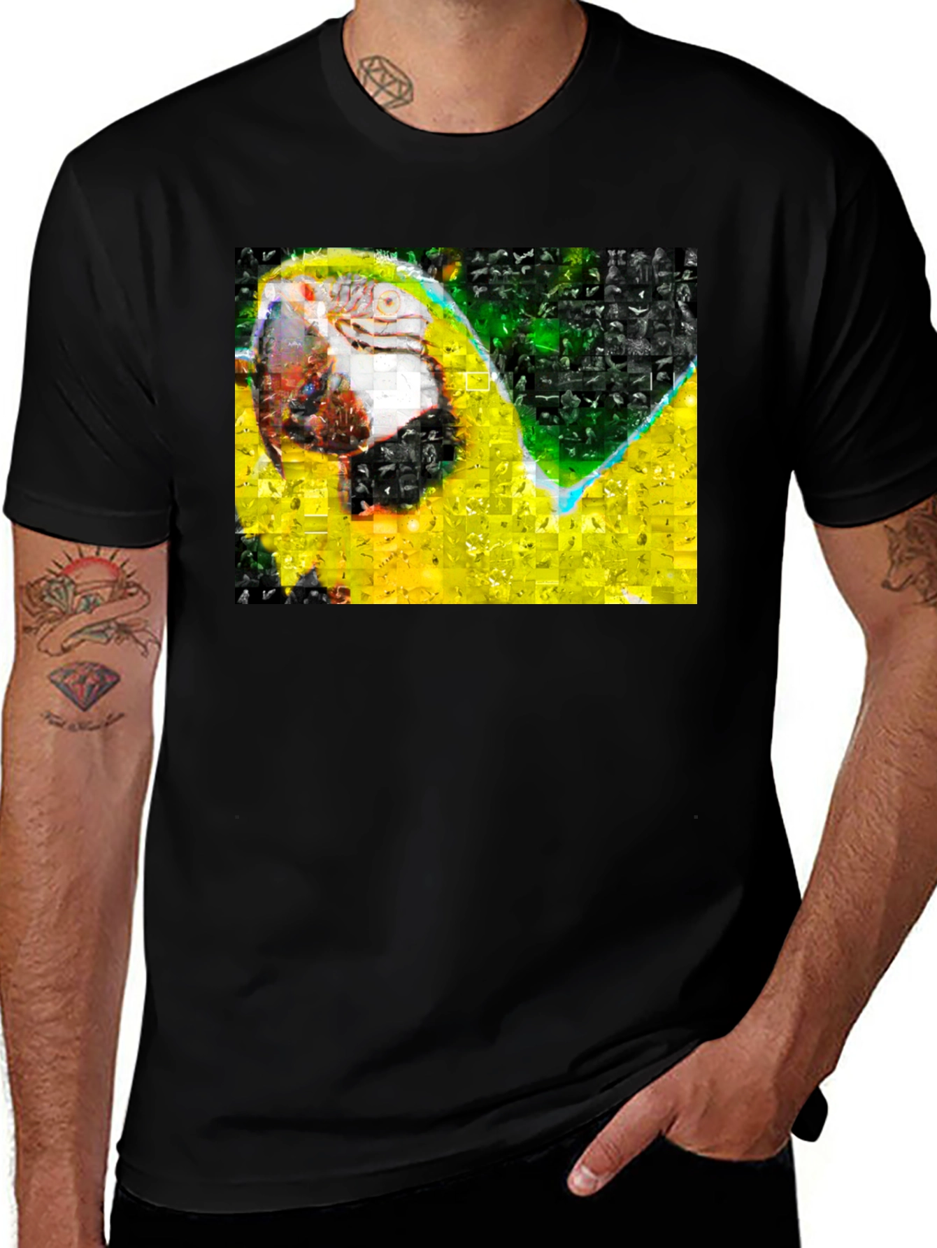 Variant 8 of Parrot Mosaic T-Shirt - Unique Graphic Tee