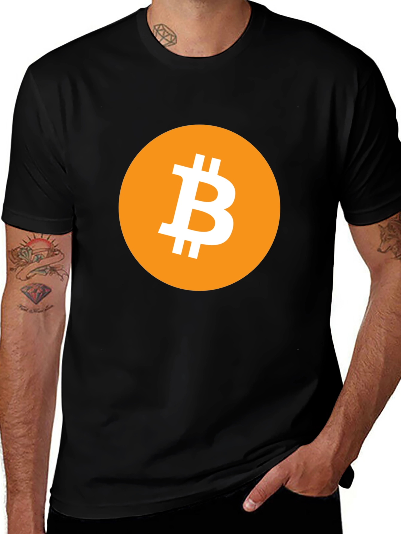 Bitcoin Crypto Logo Graphic Tee - Black