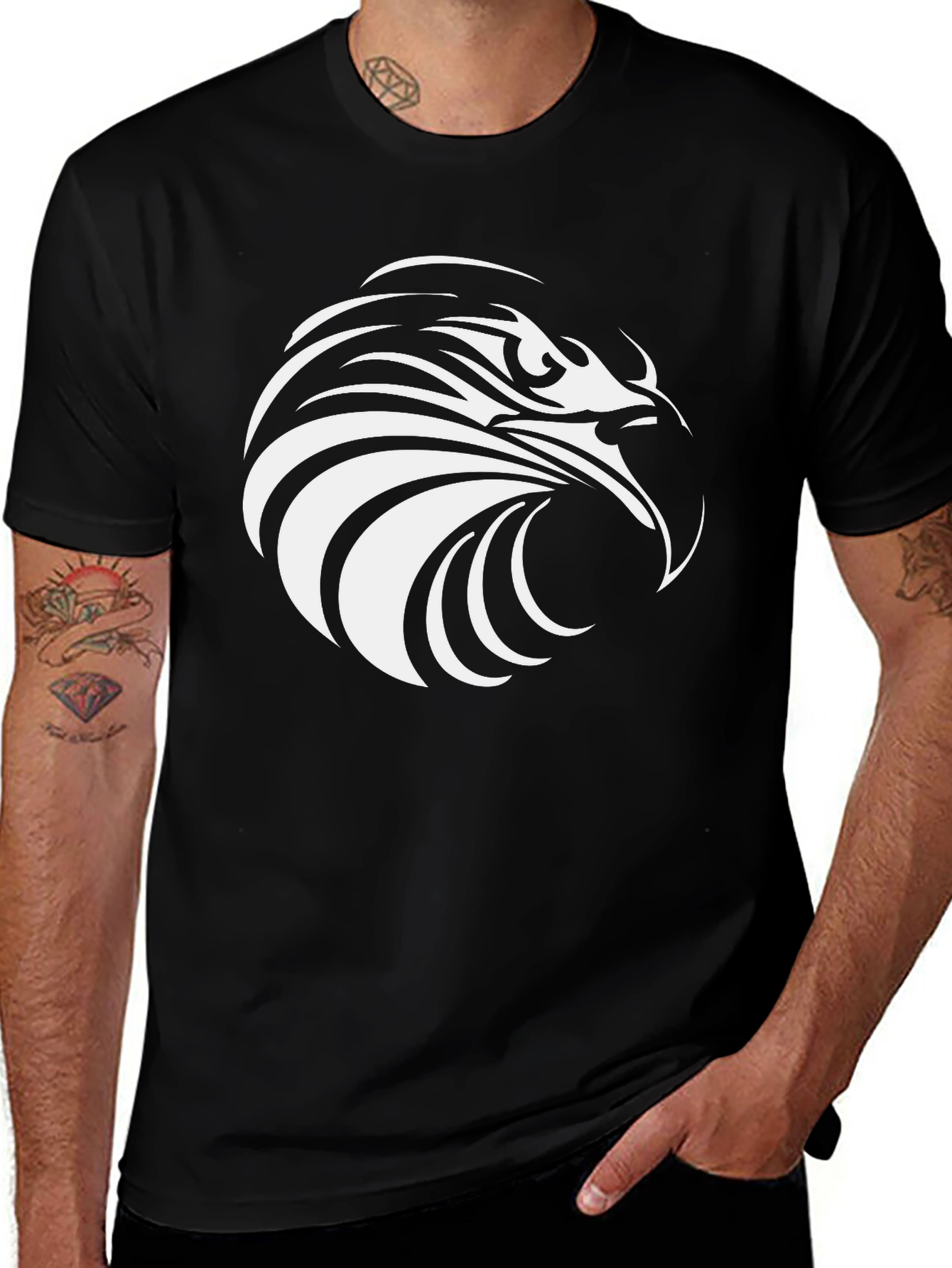 Variant 23 of Black Eagle Graphic Tee - Bold Statement Shirt