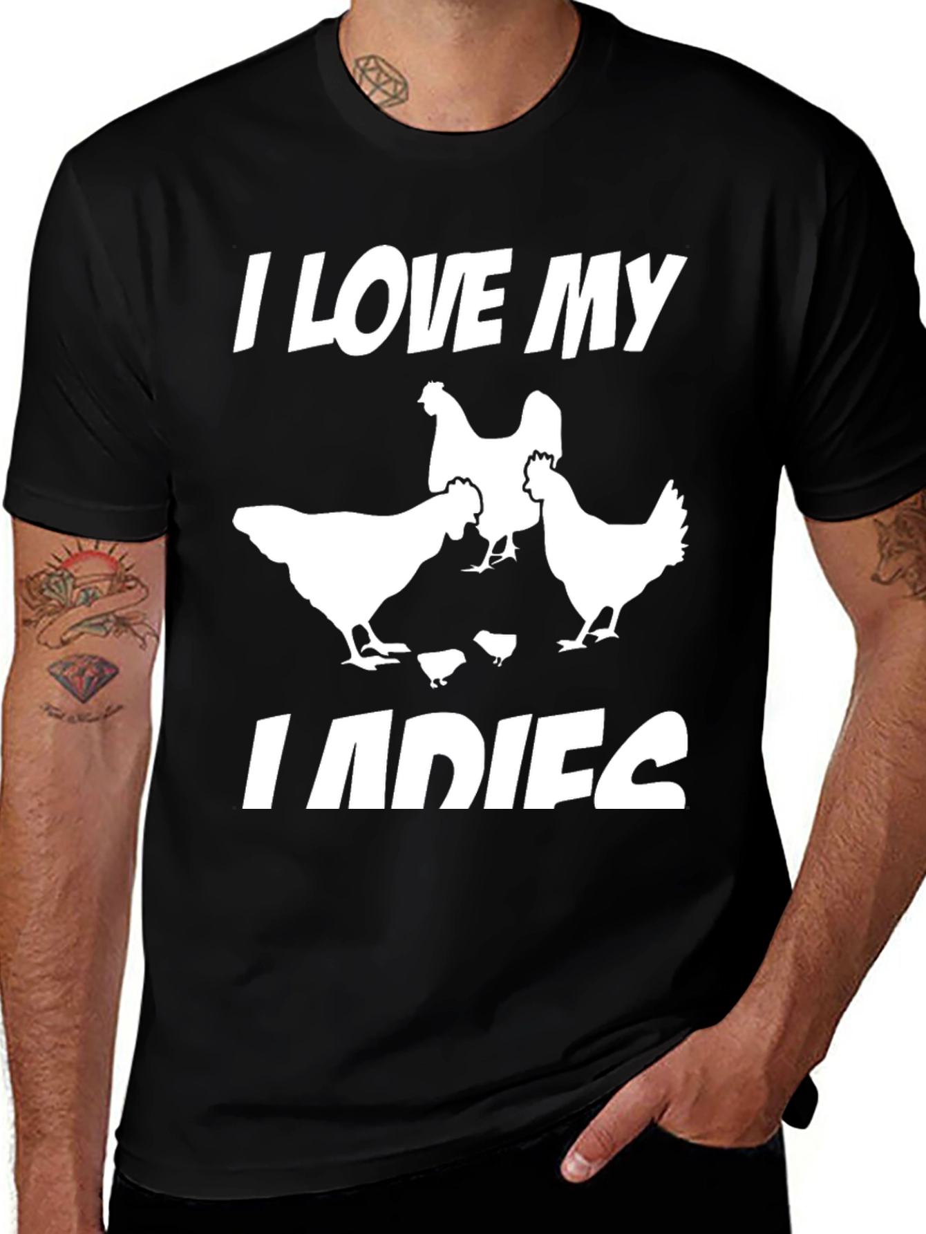 Variant 2 of I Love My Ladies Chicken Graphic Tee - Novelty T-Shirt