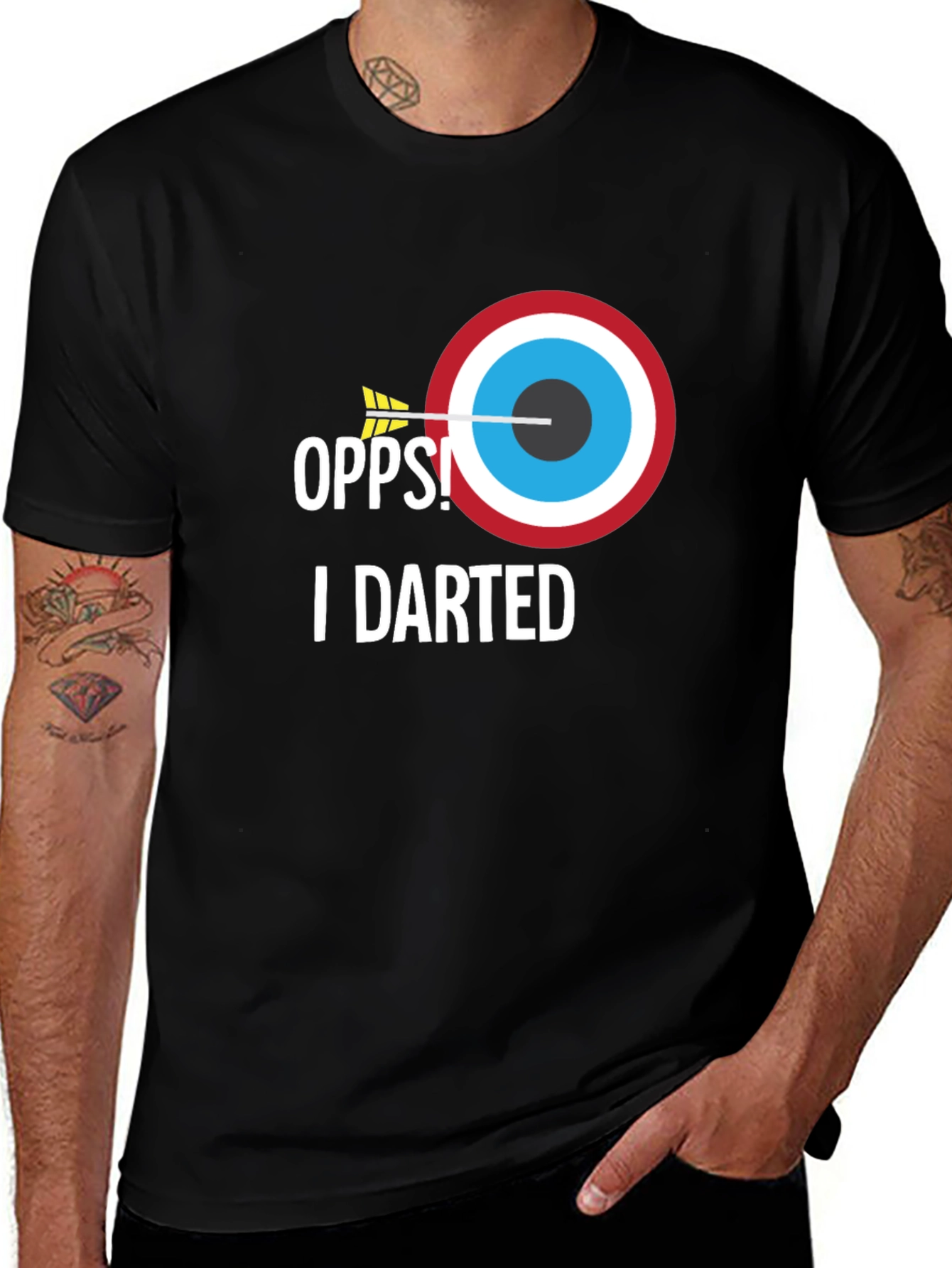 Variant 7 of Oops! I Darted T-Shirt - Novelty Graphic Tee