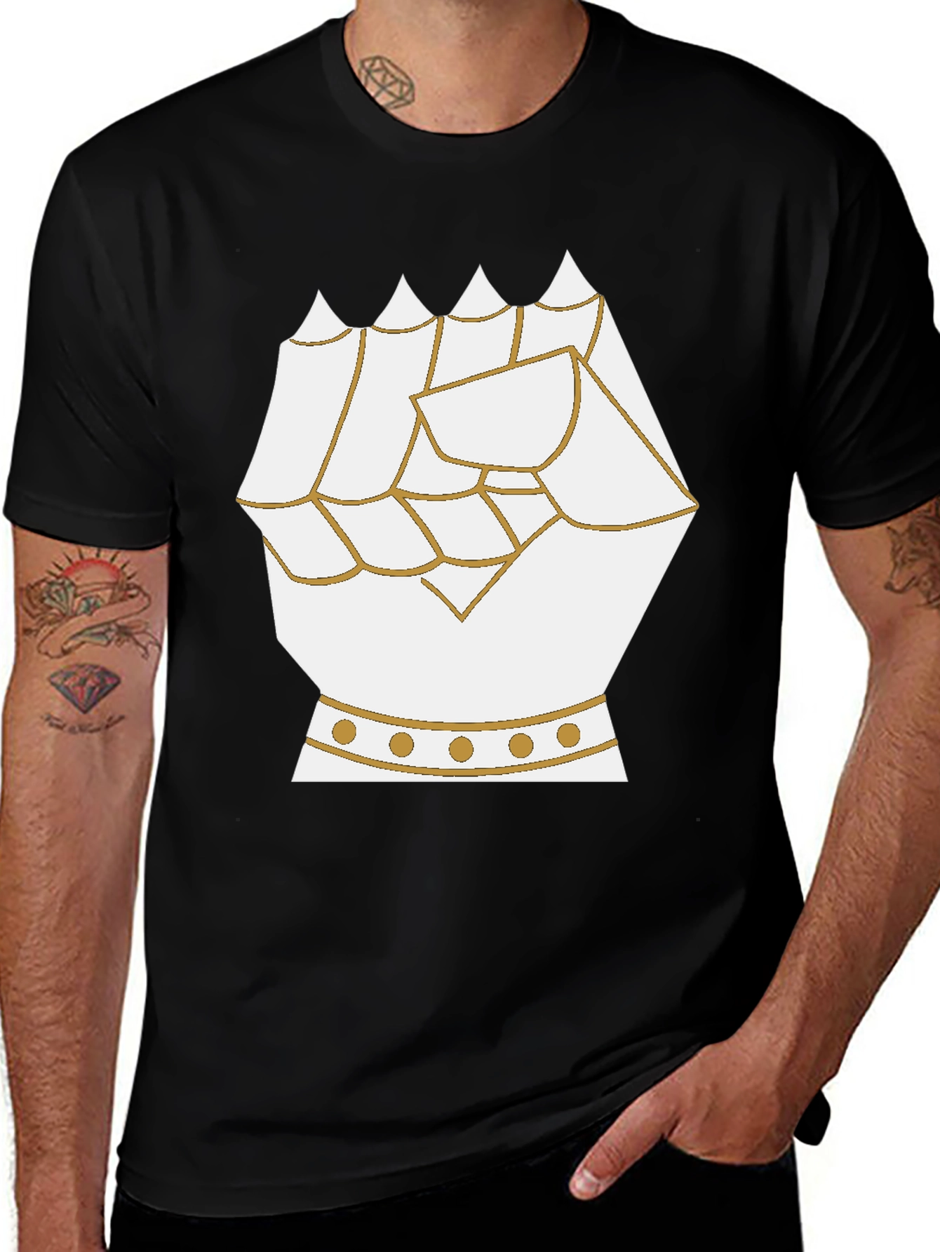 Variant 9 of Armored Gauntlet Graphic Tee - Black