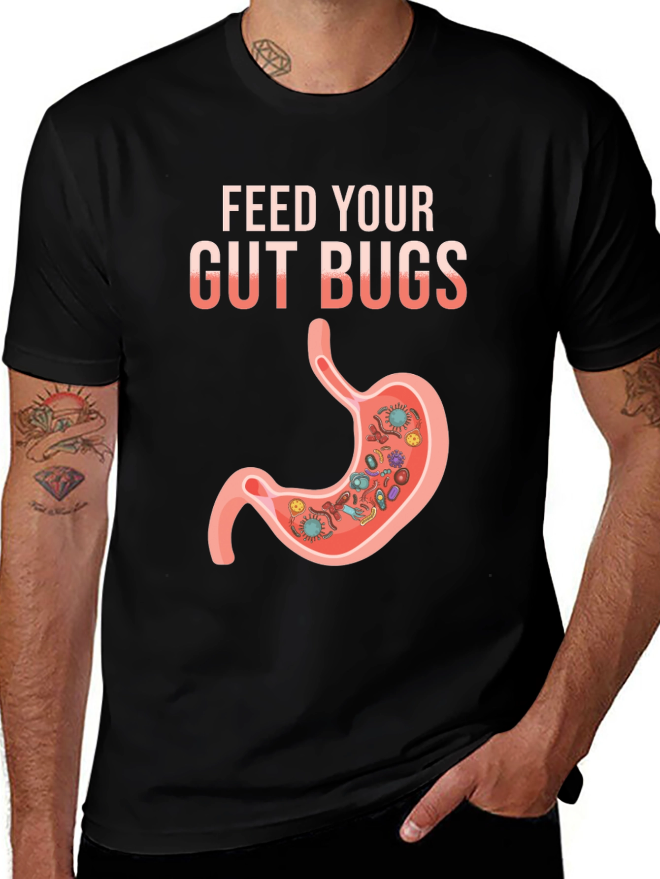 Feed Your Gut Bugs T-Shirt Funny Health Tee