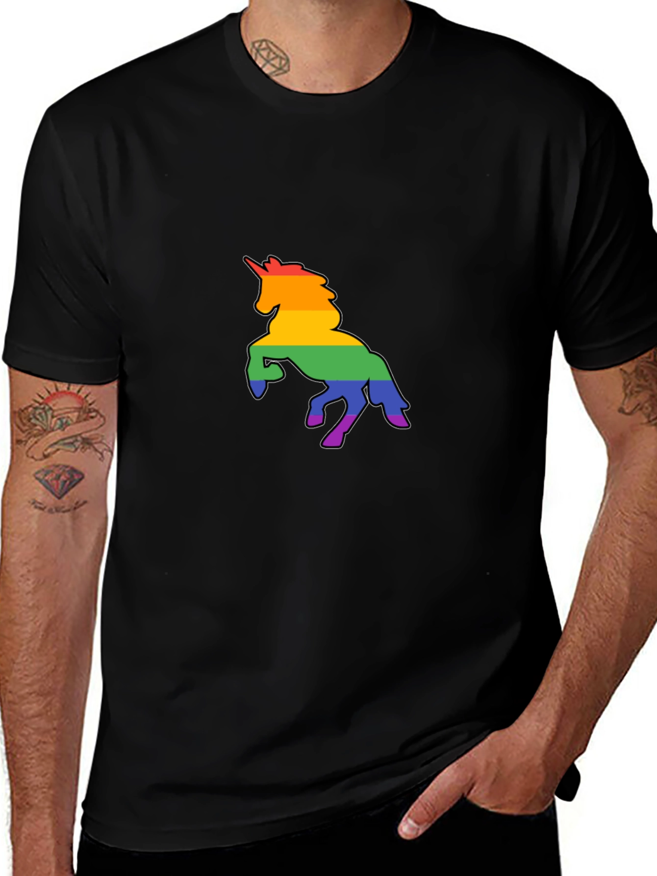 Variant 21 of Rainbow Unicorn Graphic Tee - Pride Apparel